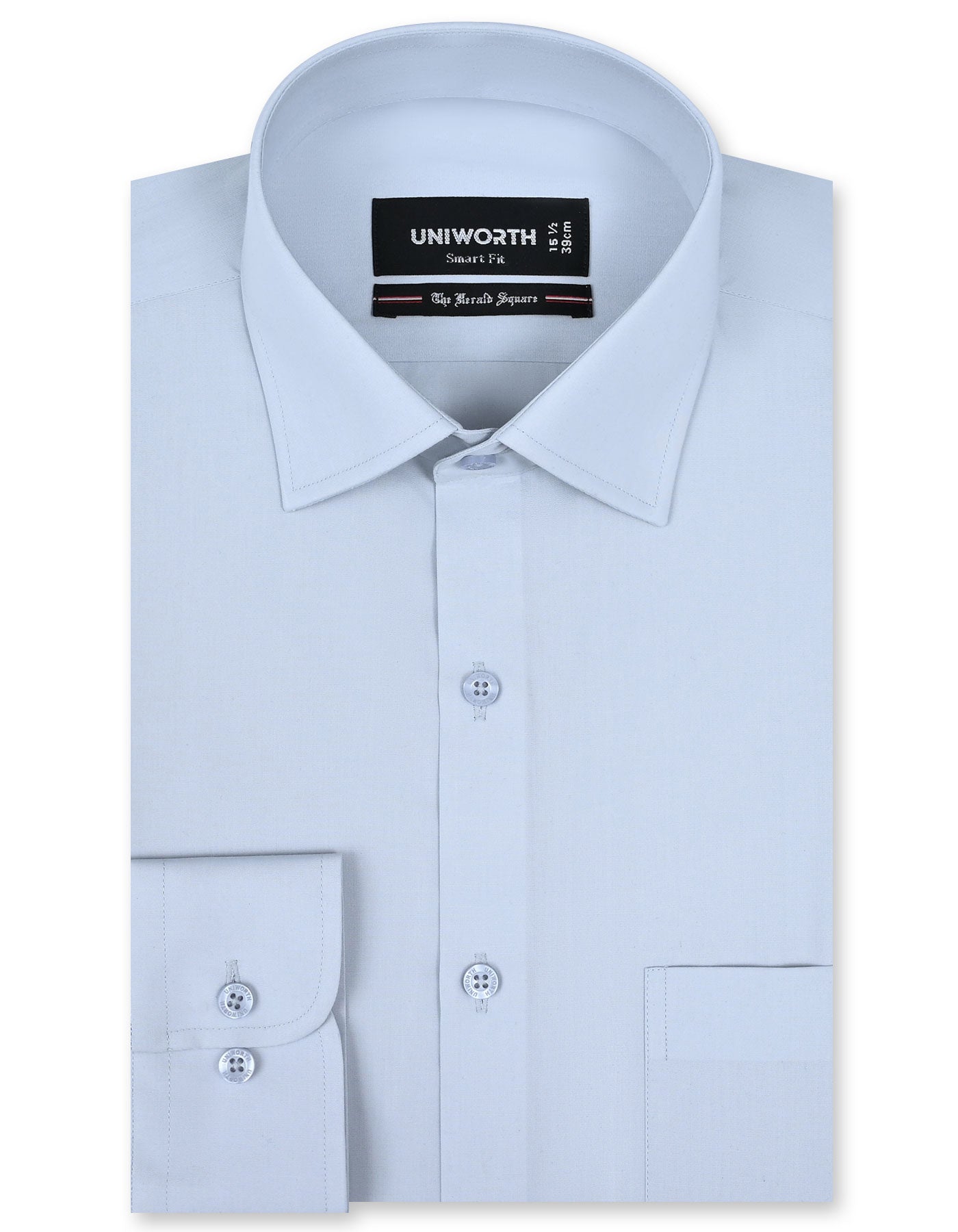 Plain L Grey Tailored Smart Fit Shirt FS1006-5SF-14.5