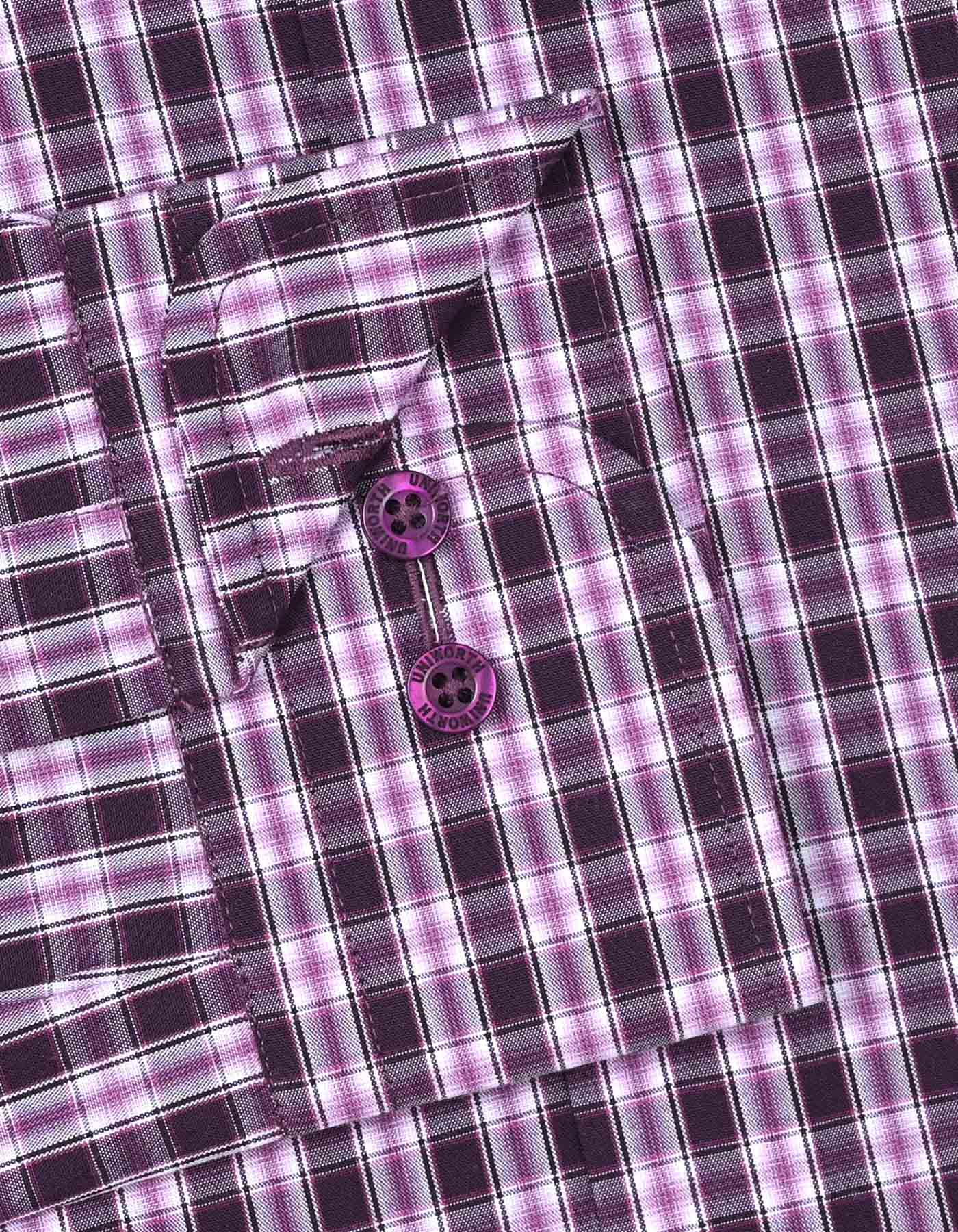 Check White/Purple Classic Fit Shirt FS1047RF-15.5