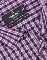 Check White/Purple Classic Fit Shirt FS1047RF-15