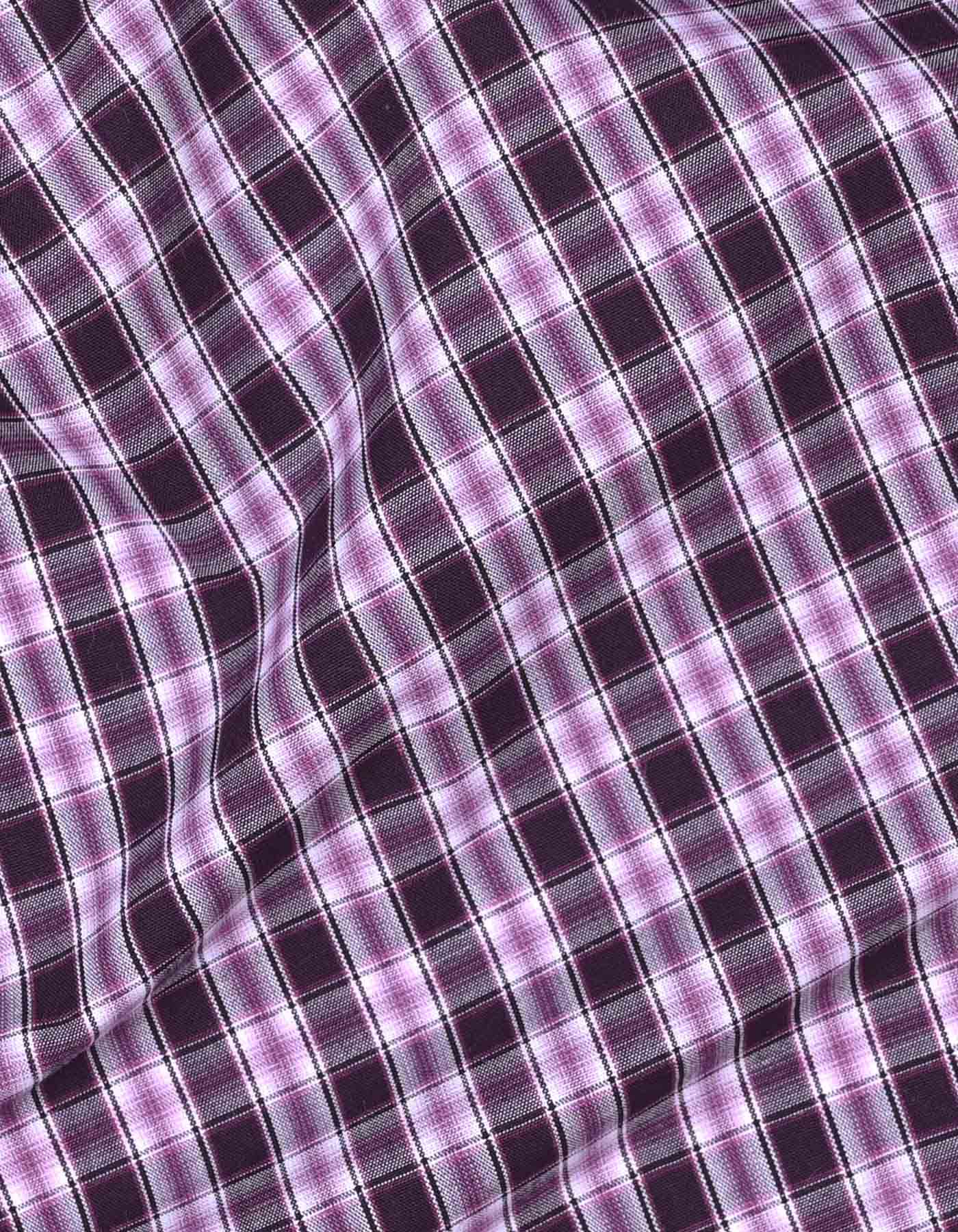 Check White/Purple Tailored Smart Fit Shirt FS1047SF-16