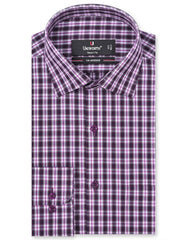 Check White/Purple Tailored Smart Fit Shirt FS1047SF-14.5