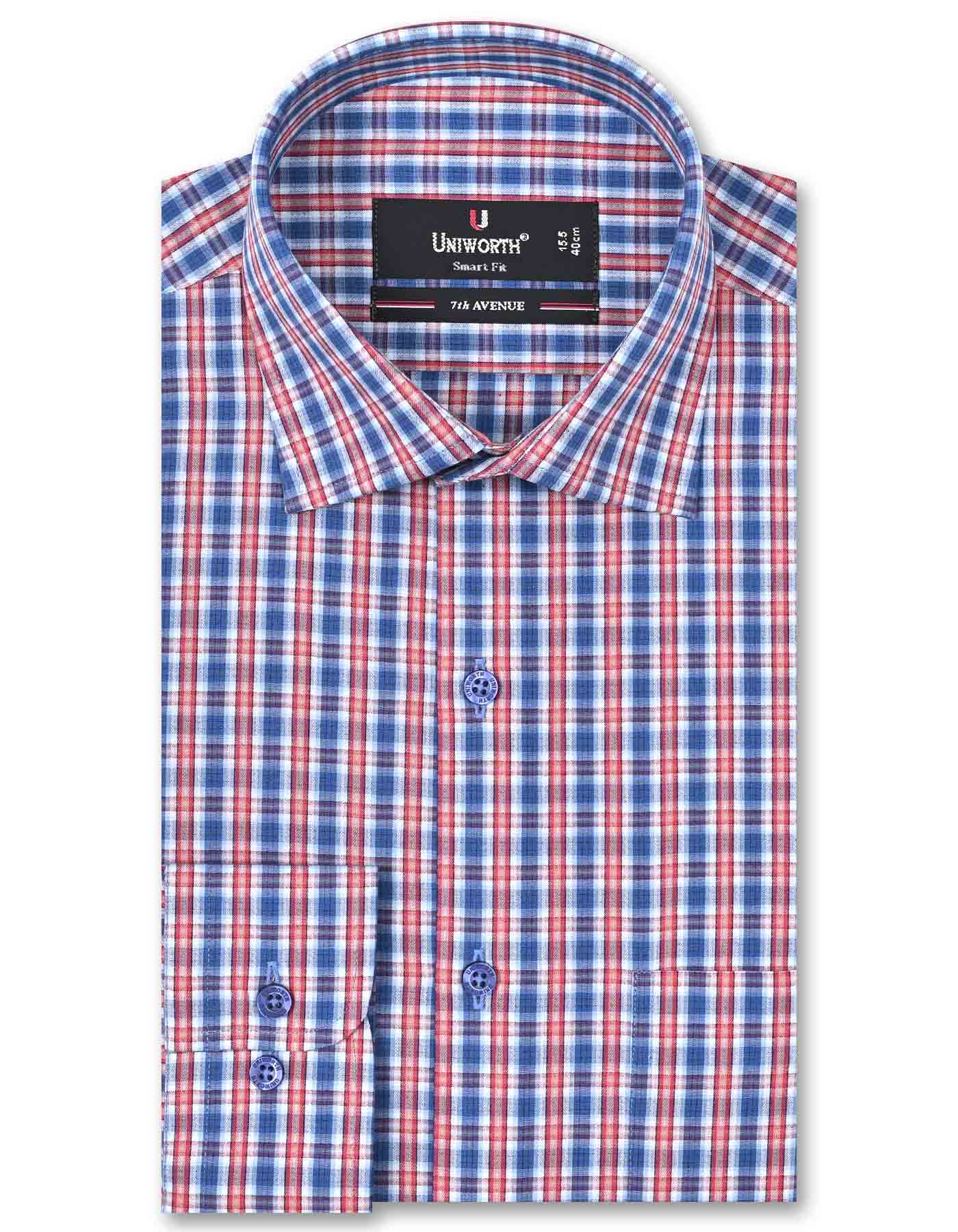 Check Blue/Red Tailored Smart Fit Shirt FS1049SF-14.5