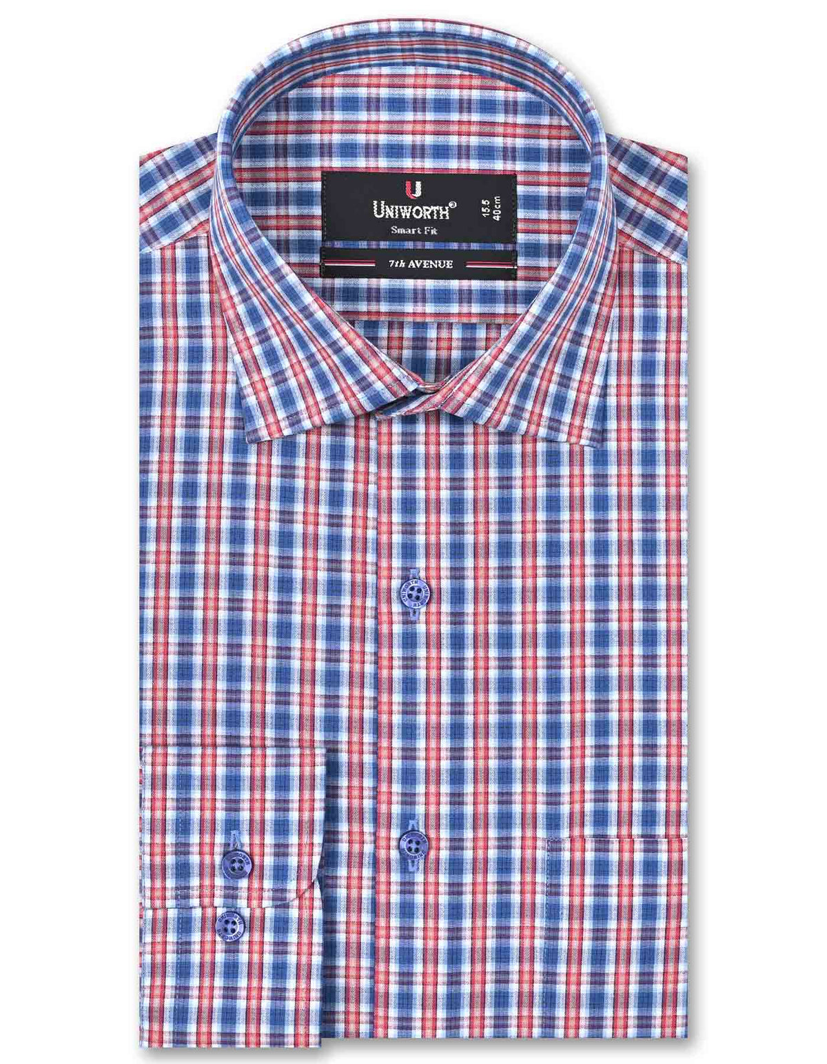 Check Blue/Red Tailored Smart Fit Shirt FS1049SF-14.5
