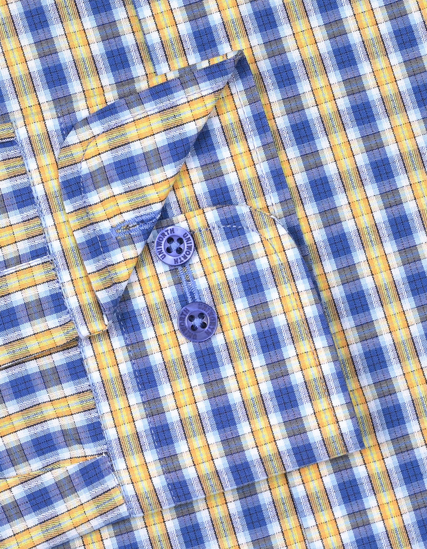 Check Blue/Yellow Tailored Smart Fit Shirt FS1052SF-15.5