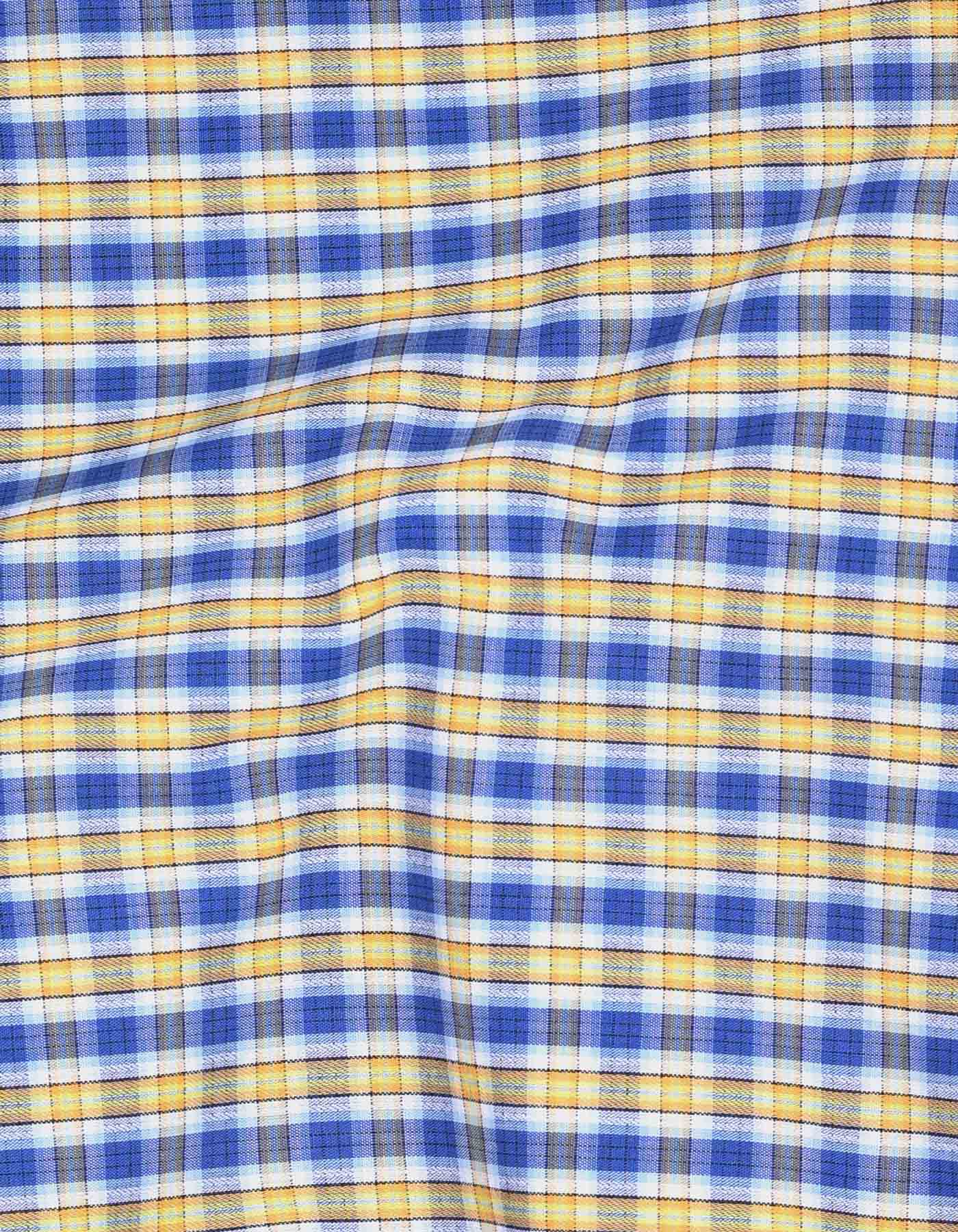 Check Blue/Yellow Tailored Smart Fit Shirt FS1052SF-16