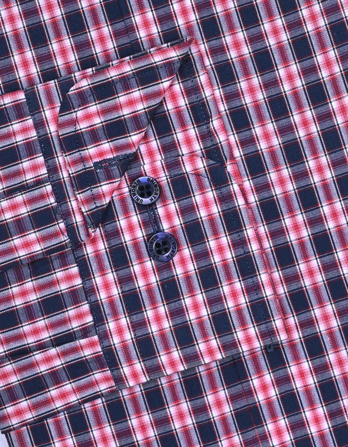 Check Navy Tailored Smart Fit Shirt FS1054-1SF-15.5
