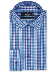 Check Blue Tailored Smart Fit Shirt FS1056SF-14.5
