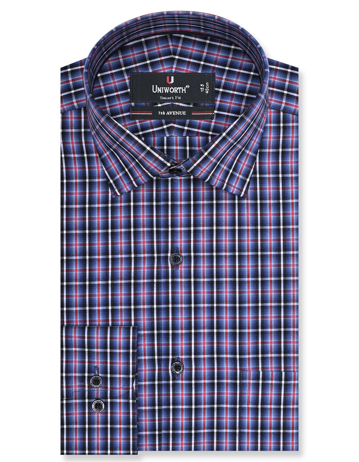 Check Blue Tailored Smart Fit Shirt FS1058SF-14.5