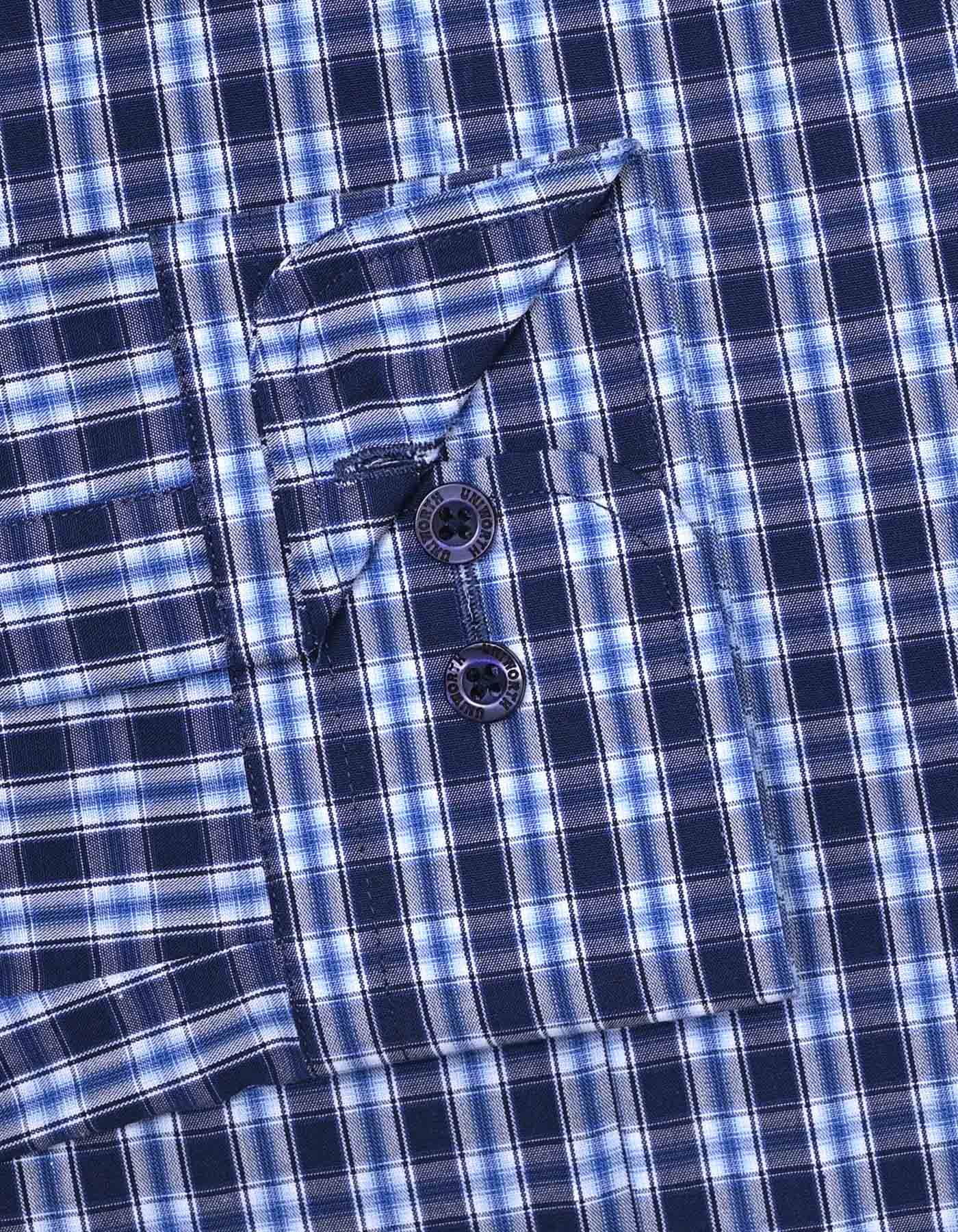 Check Navy Tailored Smart Fit Shirt FS1061SF-15.5