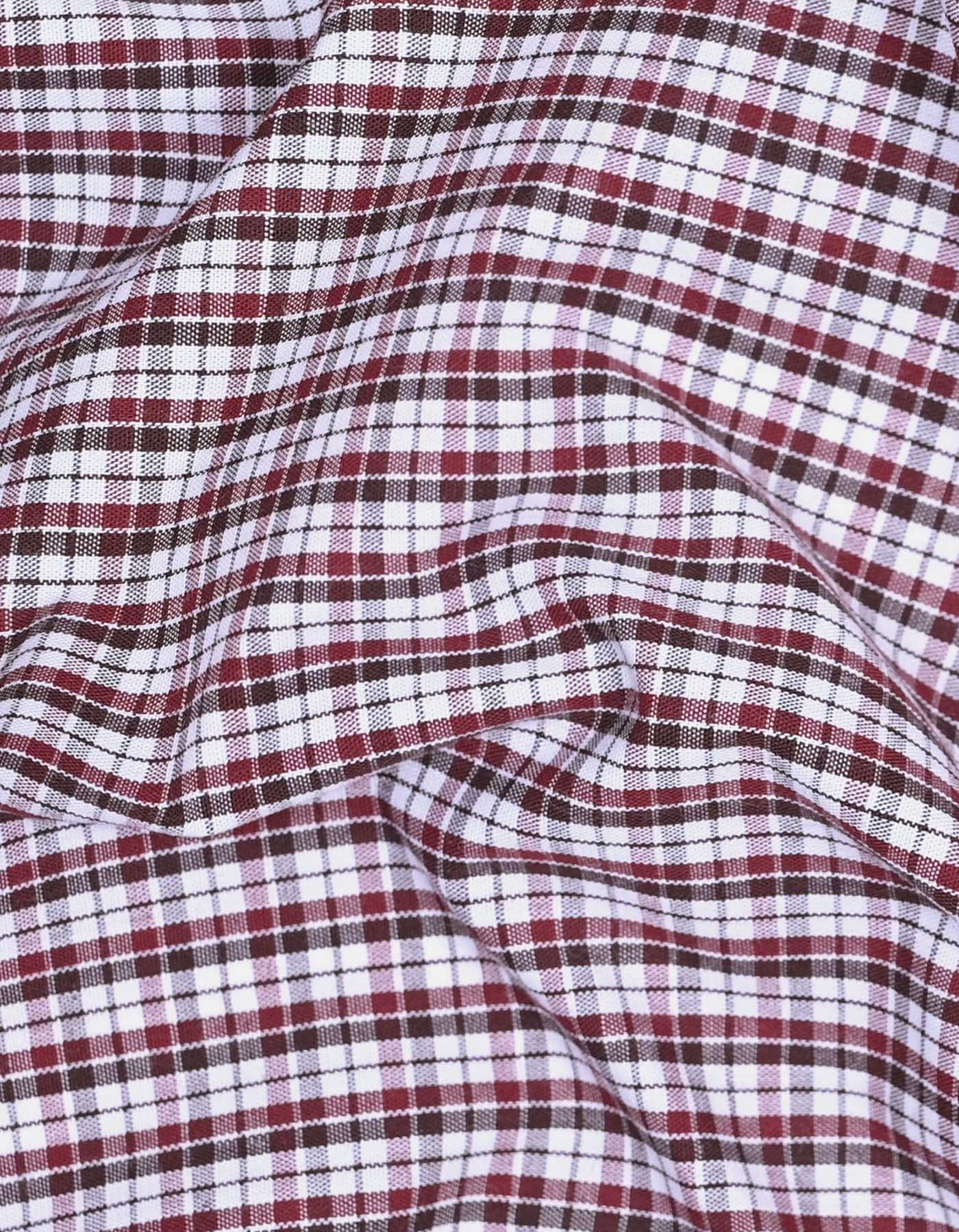 Check Maroon Classic Fit Shirt FS1062RF-16