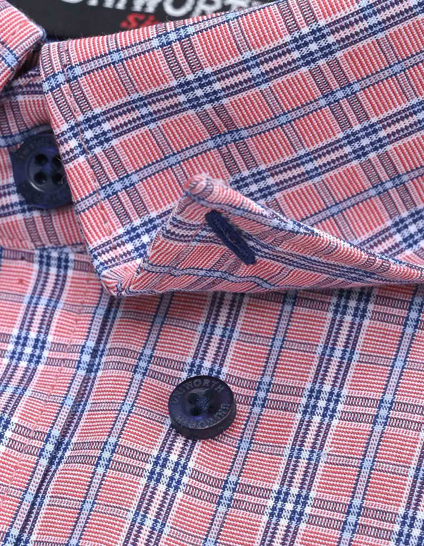 Check White/L Pink Classic Fit Shirt FS1063RF-15.5