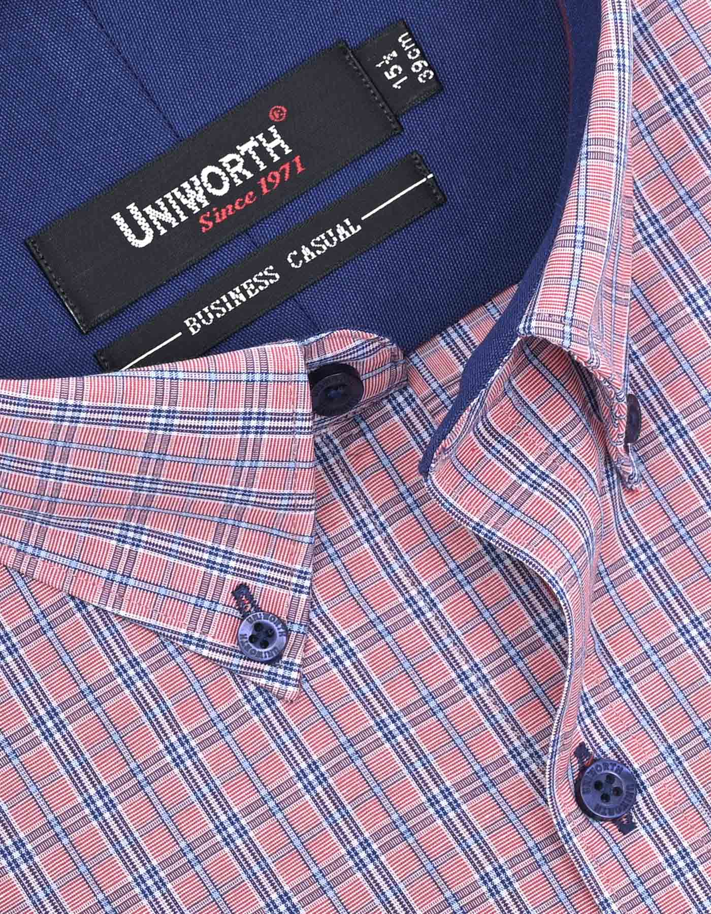 Check White/L Pink Classic Fit Shirt FS1063RF-15