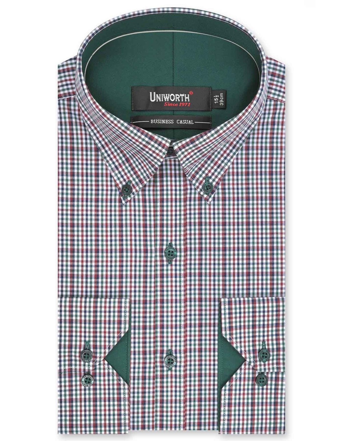 Check Green/Maroon Classic Fit Shirt FS1064RF-14.5