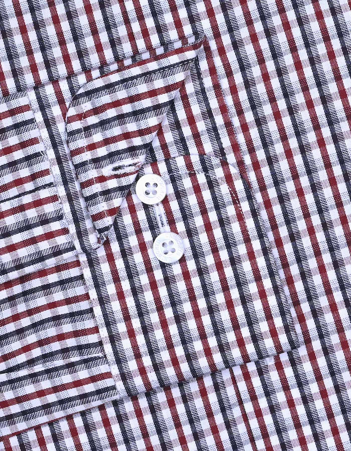 Check Maroon Tailored Smart Fit Shirt FS1065SF-15.5