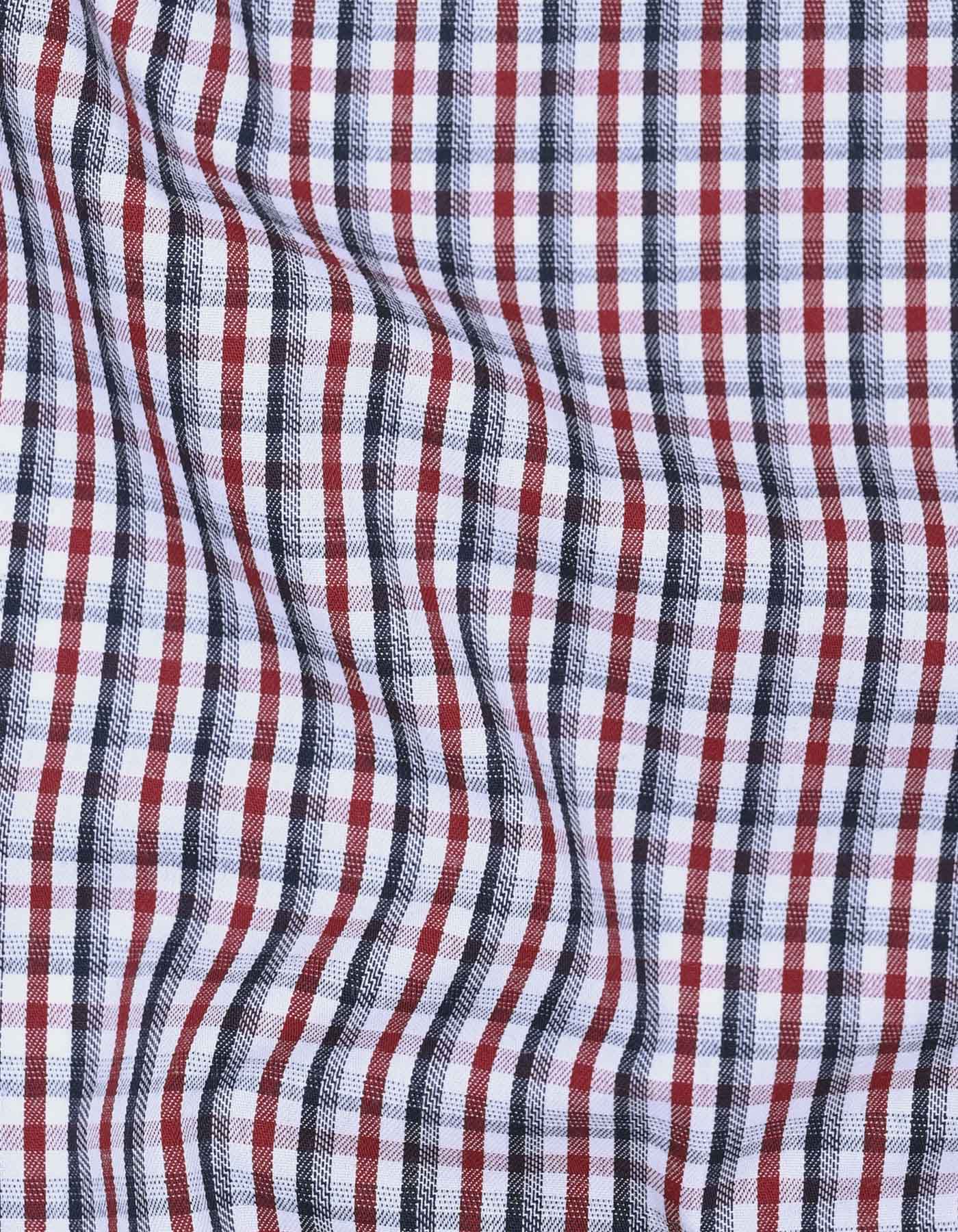 Check Maroon Tailored Smart Fit Shirt FS1065SF-16