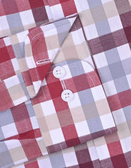 Check Maroon Tailored Smart Fit Shirt FS1074SF-15.5
