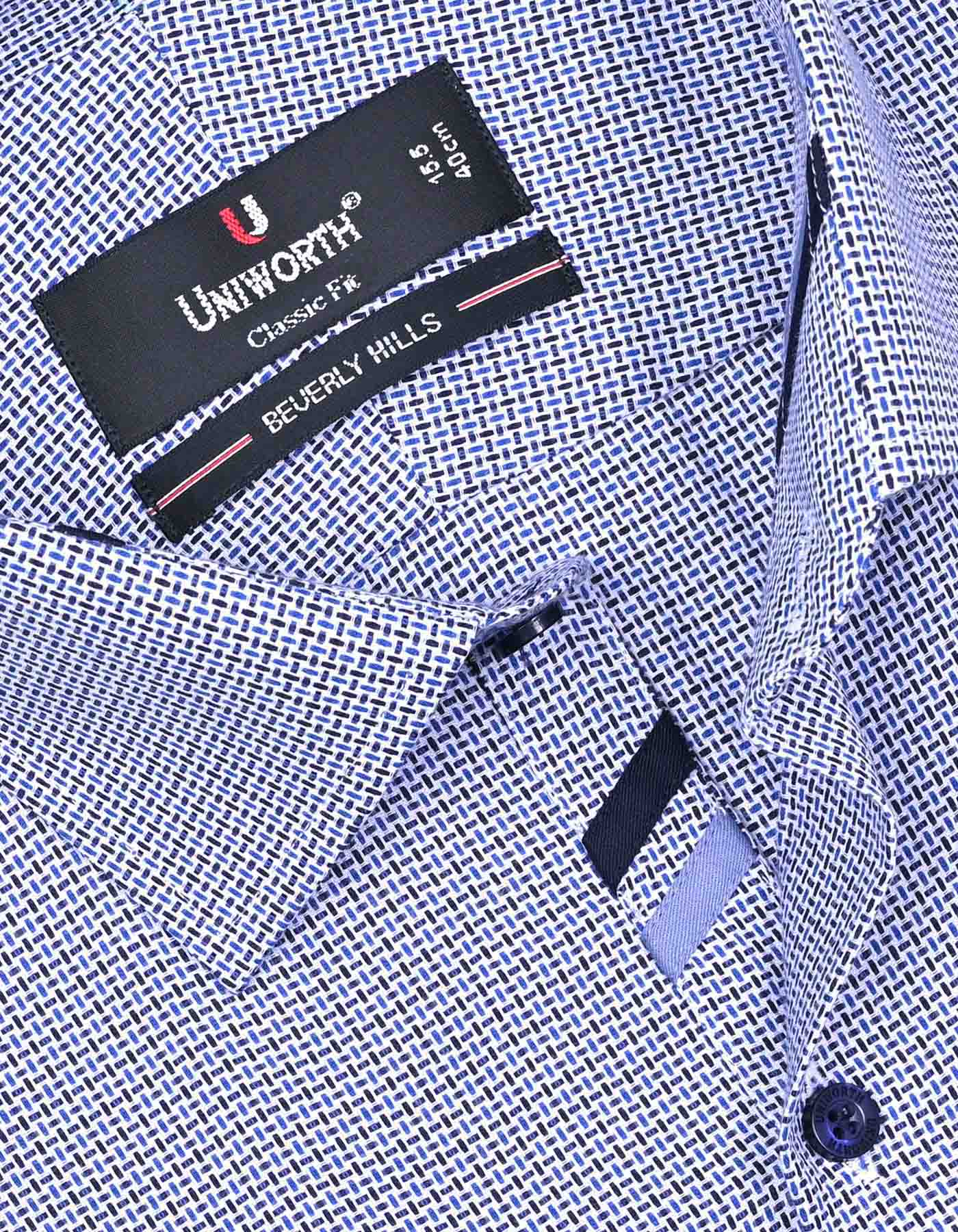 Self Navy Classic Fit Shirt FS1076-1RF-15