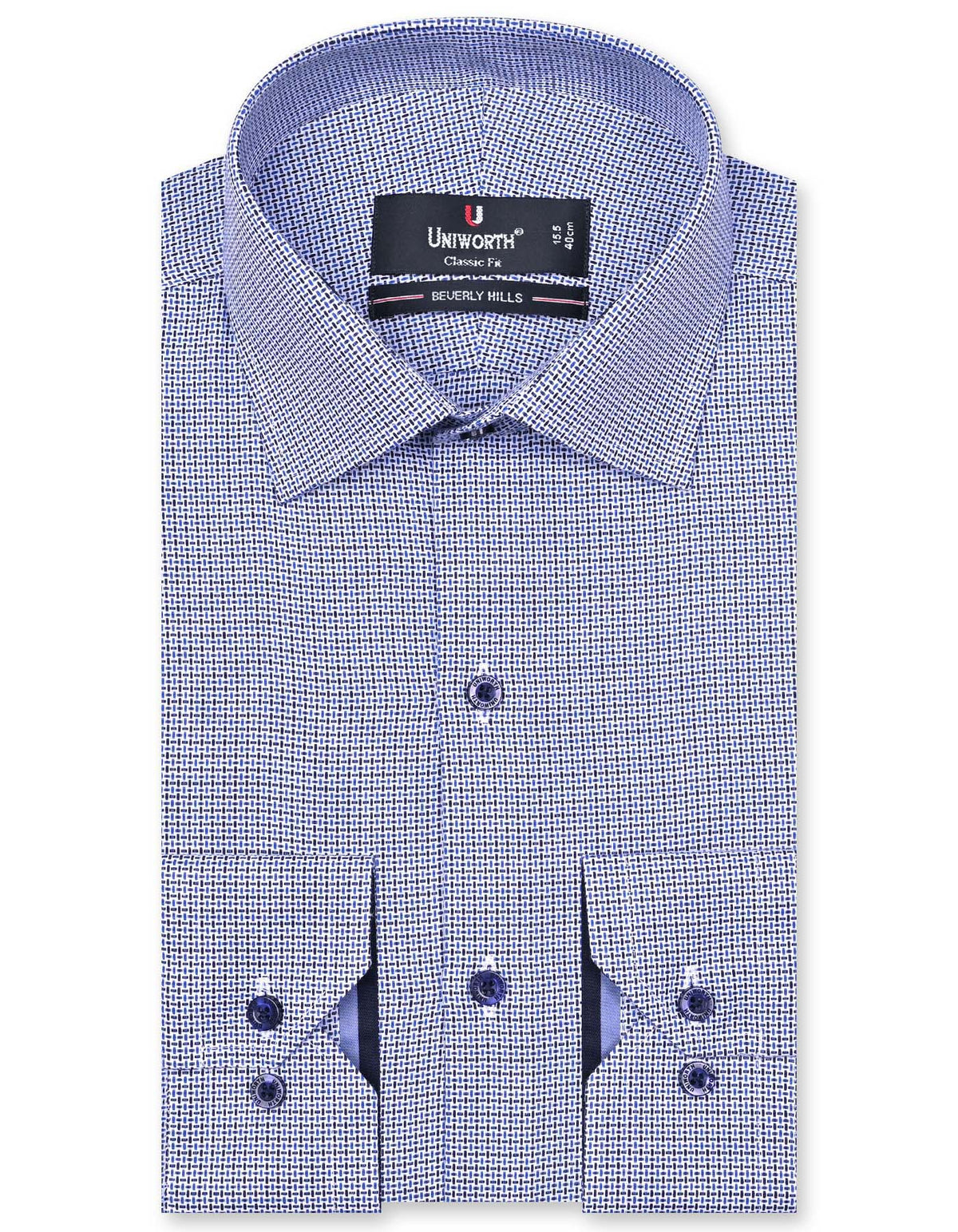 Self Navy Classic Fit Shirt FS1076-1RF-14.5