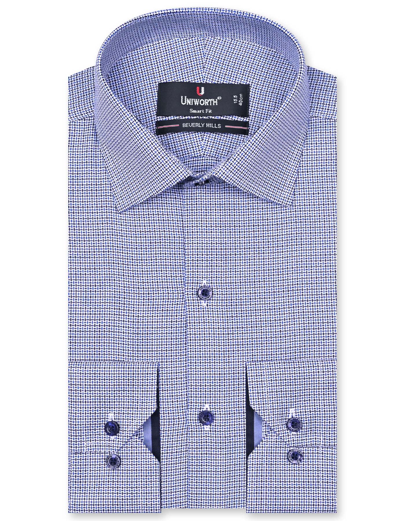 Self Navy Tailored Smart Fit Shirt FS1076-1SF-14.5