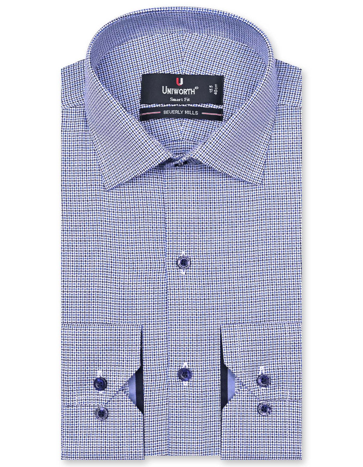 Self Navy Tailored Smart Fit Shirt FS1076-1SF-14.5
