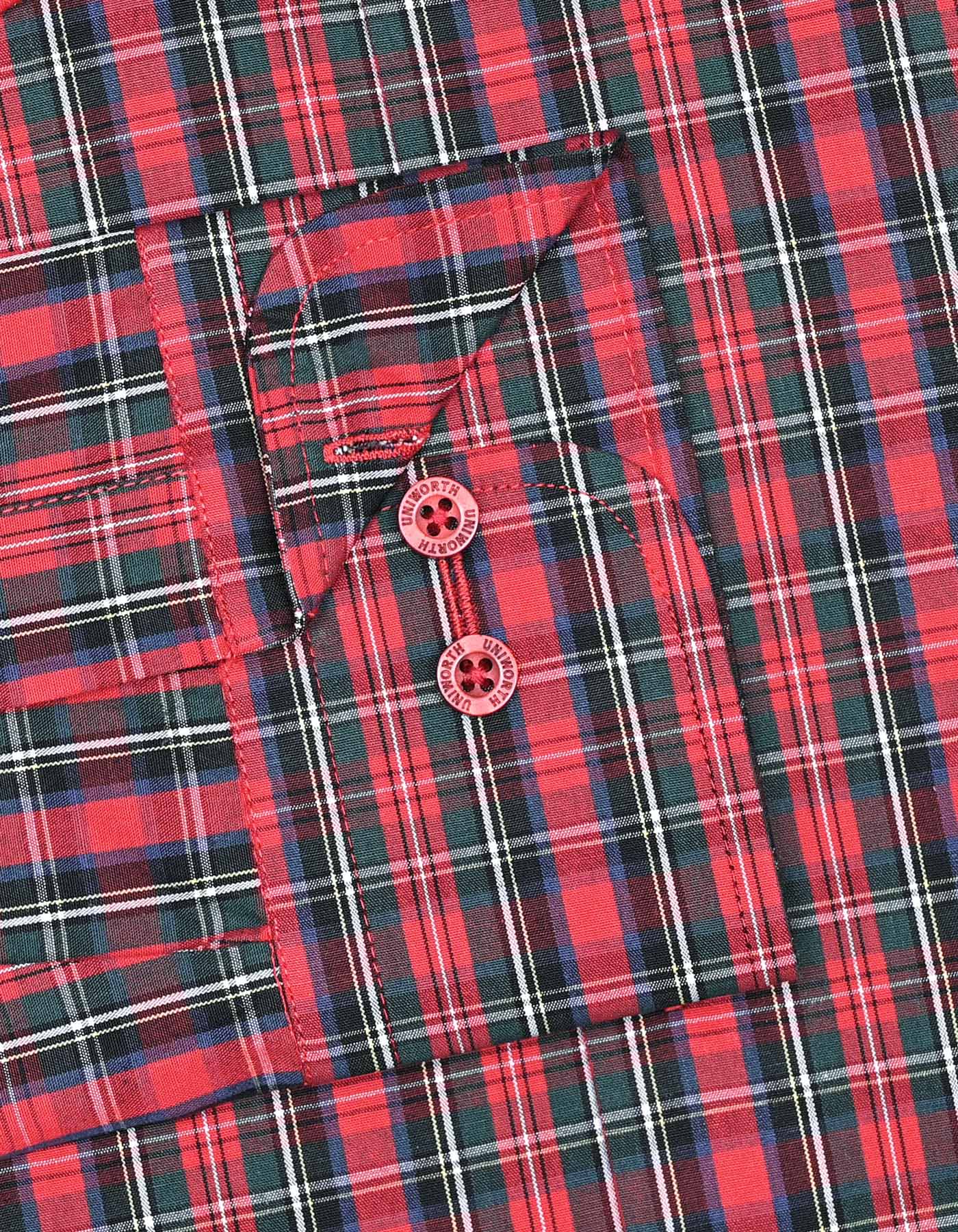 Check Red Classic Fit Shirt FS1077RF-15.5