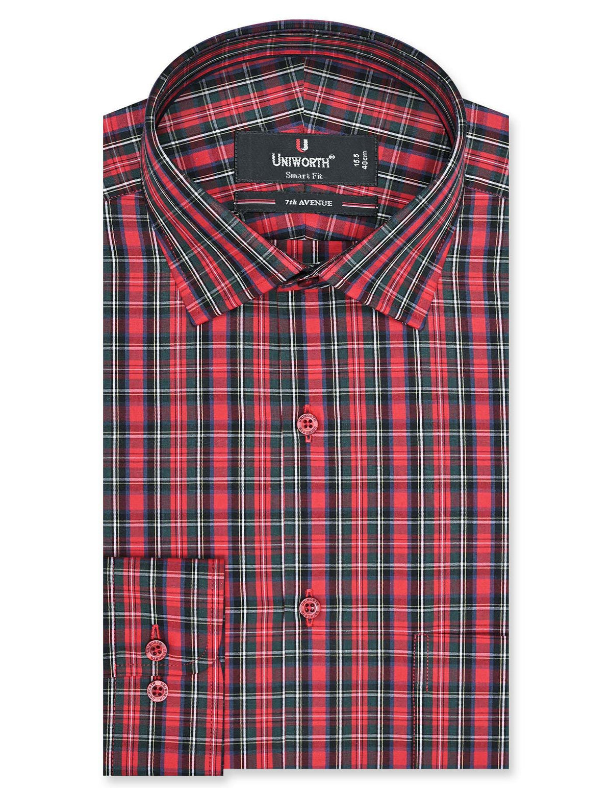 Check Red Tailored Smart Fit Shirt FS1077SF-14.5