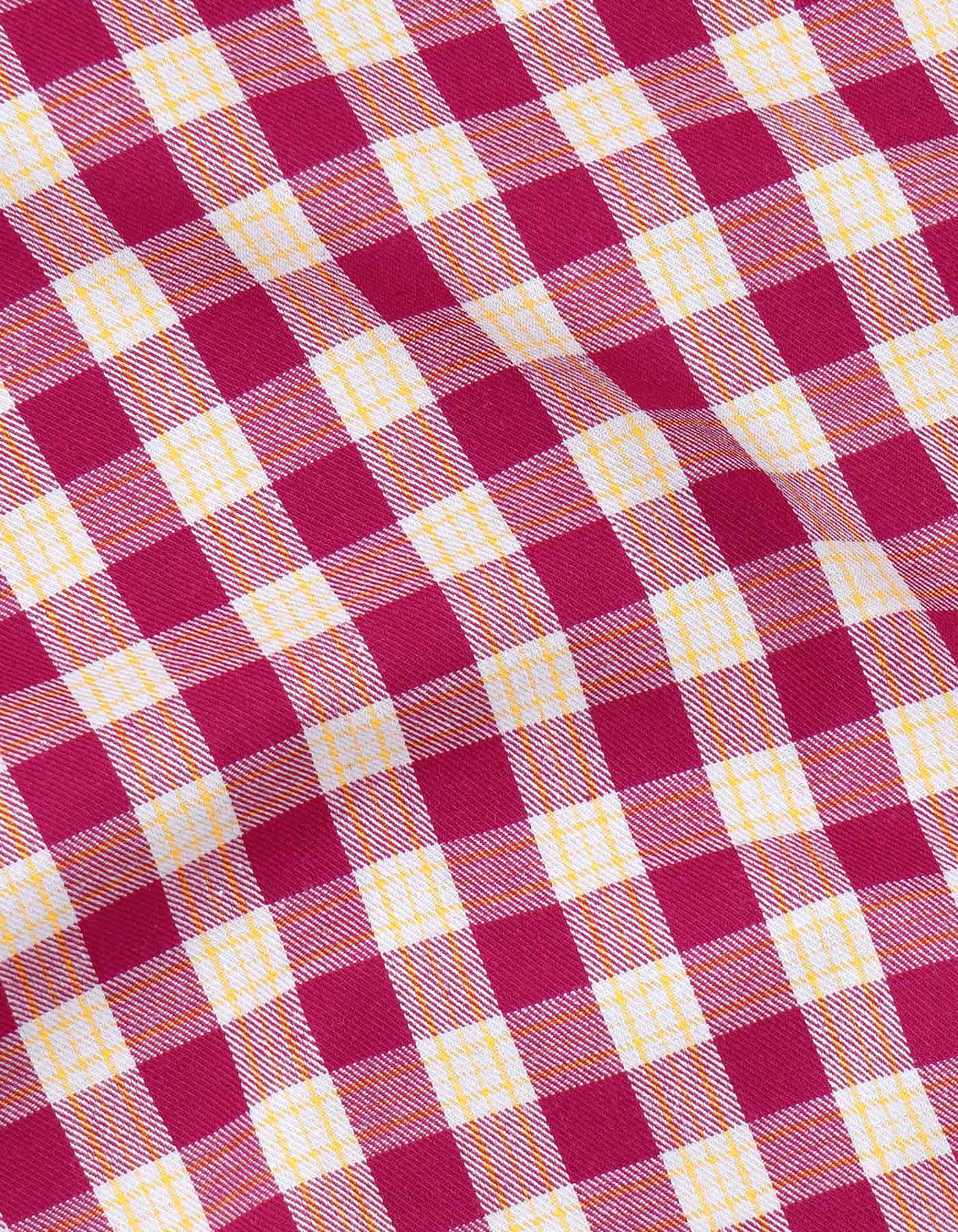 Check Burgundy Classic Fit Shirt FS1078-1RF-17