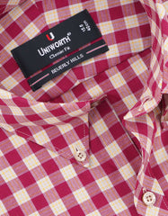 Check Burgundy Classic Fit Shirt FS1078-1RF-15