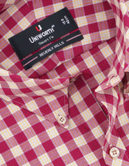 Check Burgundy Tailored Smart Fit Shirt FS1078-1SF-15
