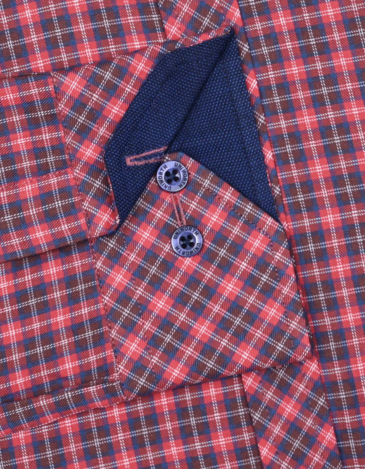 Check Red Tailored Smart Fit Shirt FS1080SF-15.5