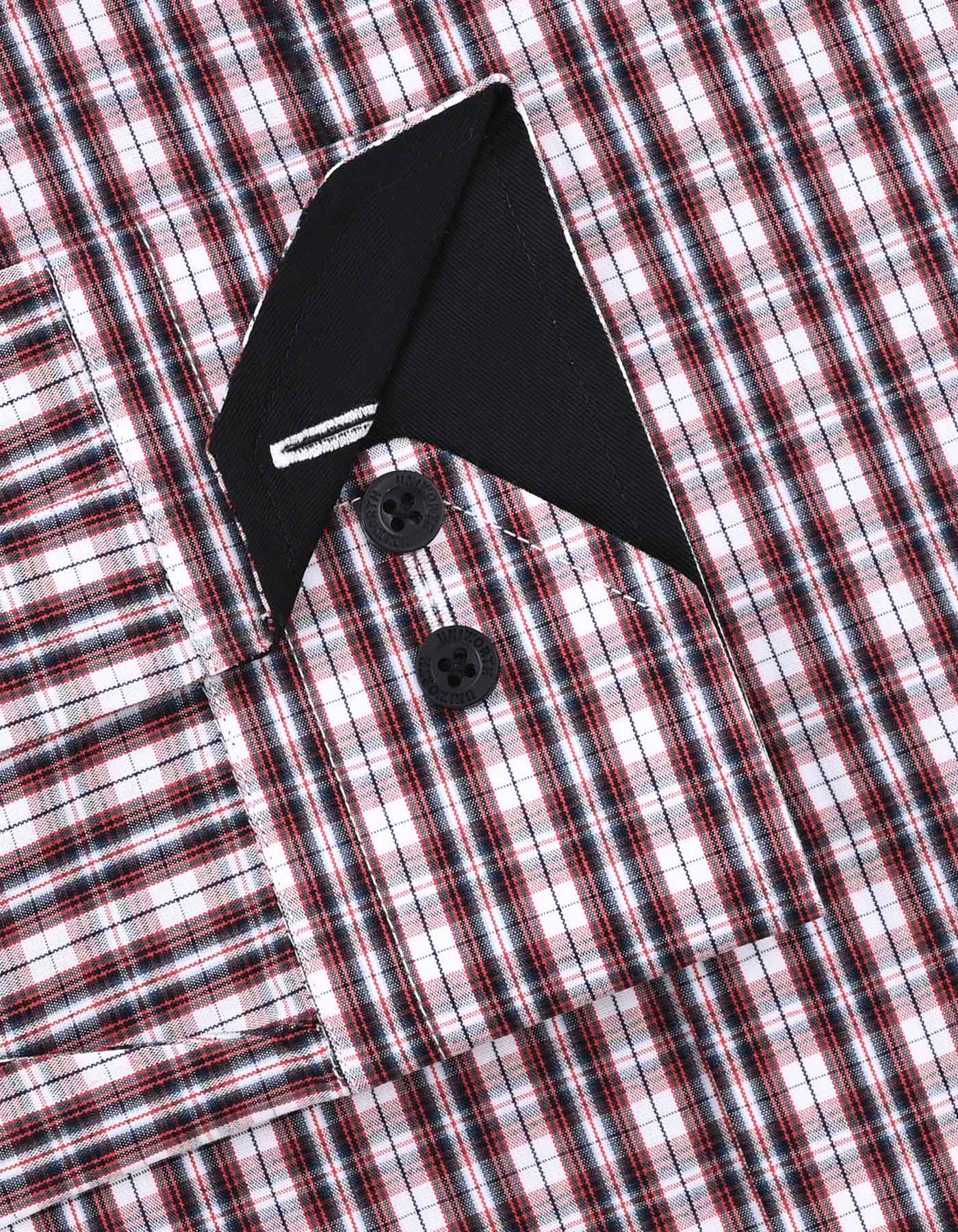 Check Maroon Classic Fit Shirt FS1081-3RF-15.5