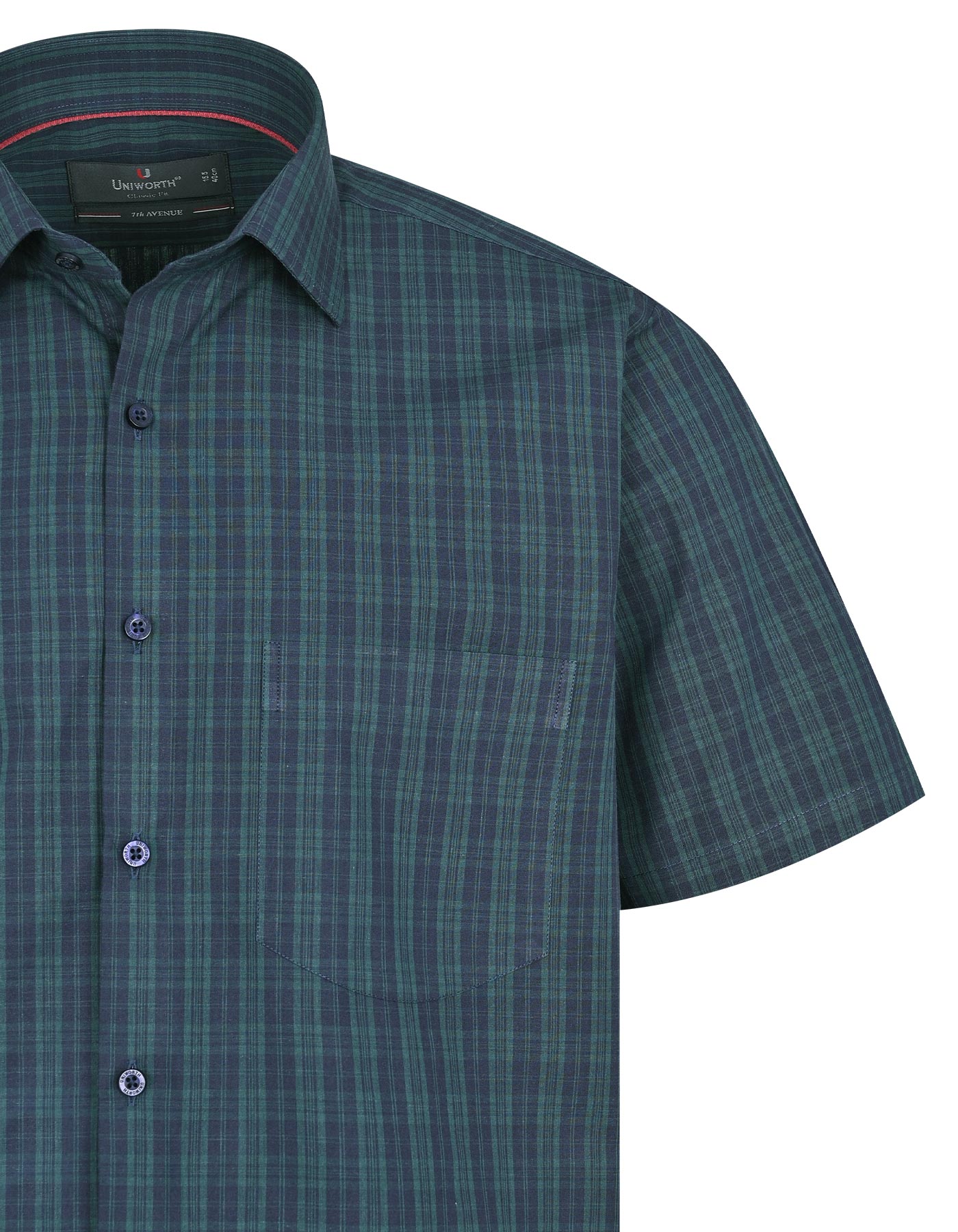 Check Navy Tailored Smart Fit Shirt FS1082SH-15.5