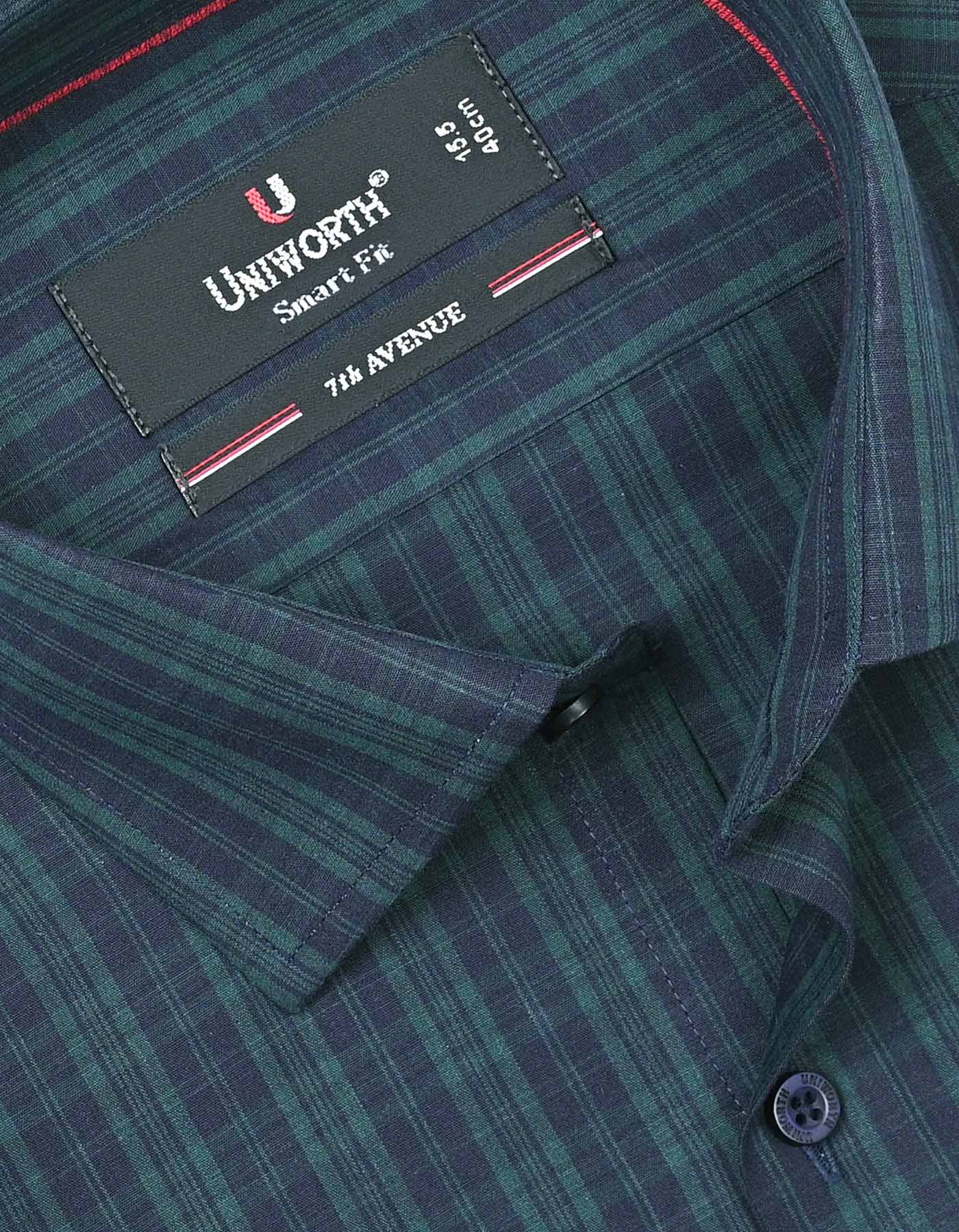 Check Navy Tailored Smart Fit Shirt FS1082SH-15
