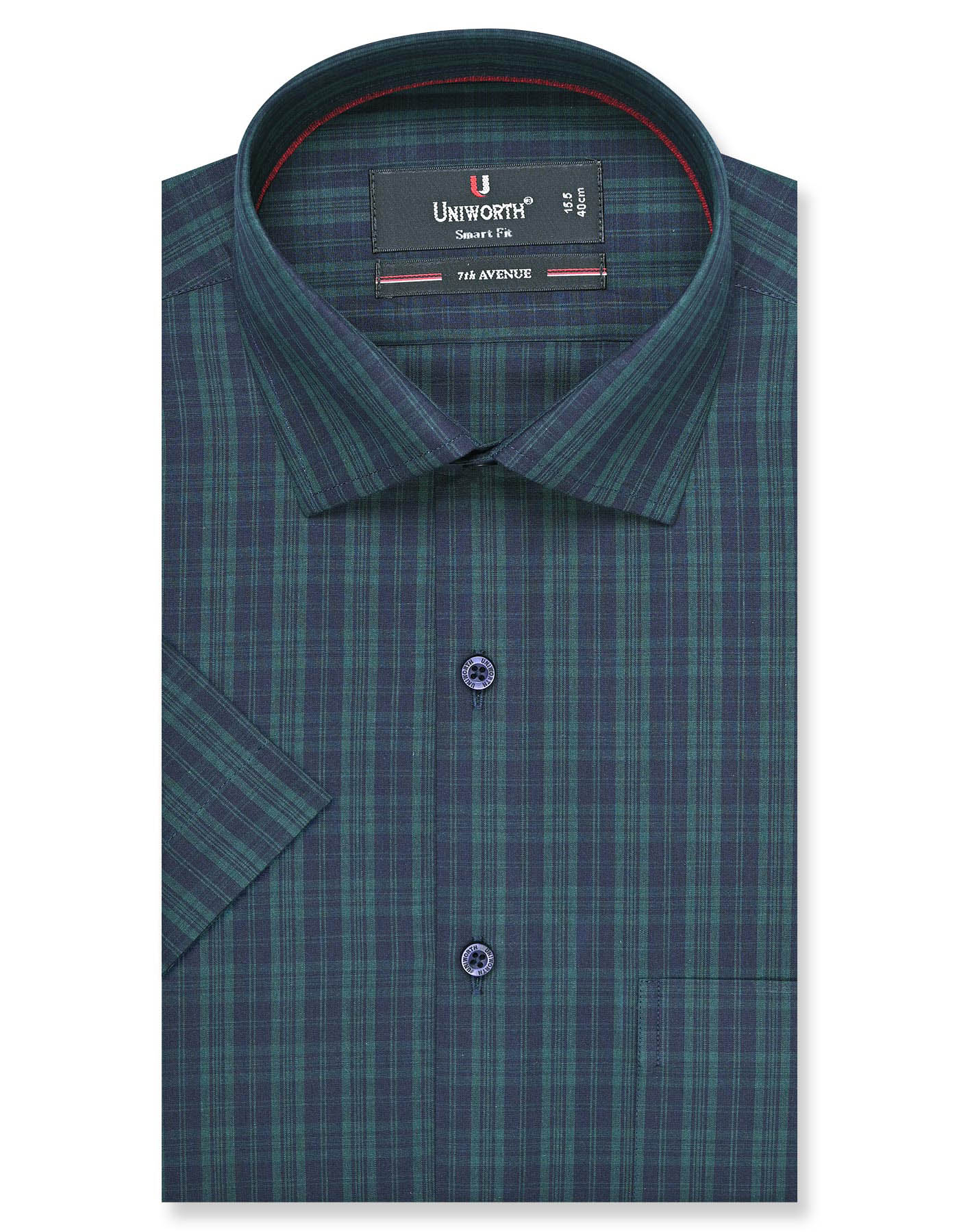Check Navy Tailored Smart Fit Shirt FS1082SH-14.5
