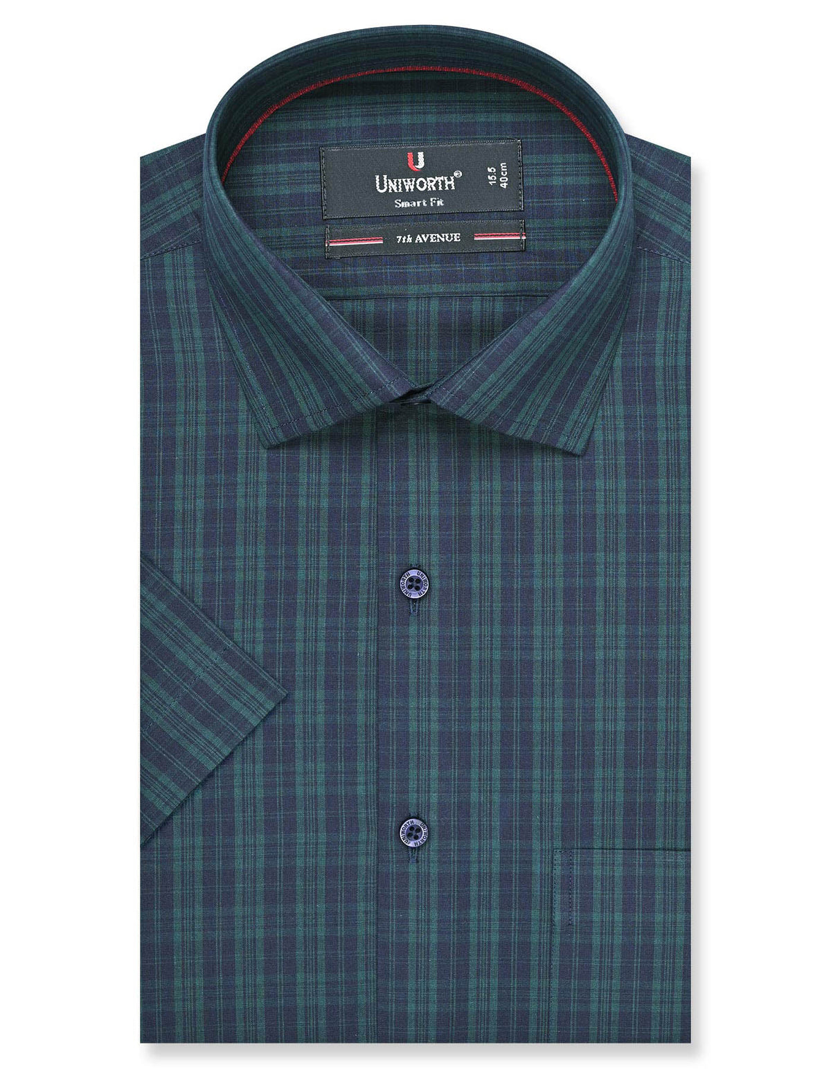 Check Navy Tailored Smart Fit Shirt FS1082SH-14.5