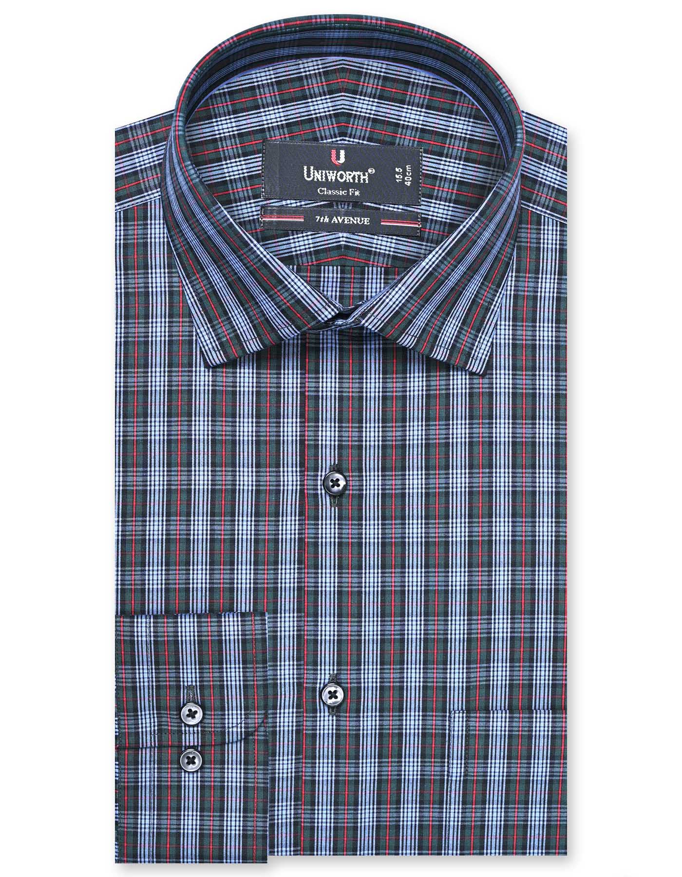 Check D Green Classic Fit Shirt FS1085RF-14.5