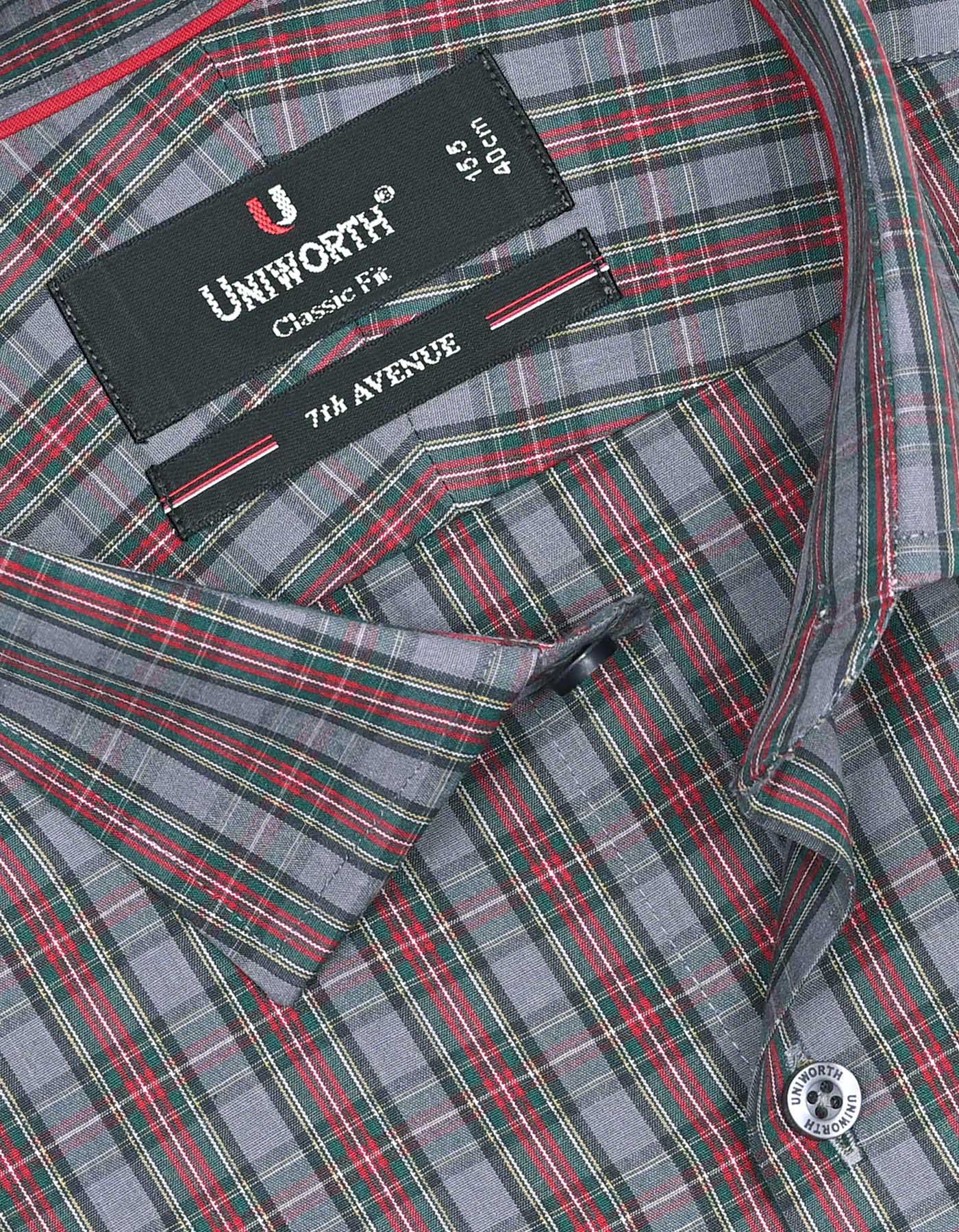 Check Grey Classic Fit Shirt FS1086RF-15