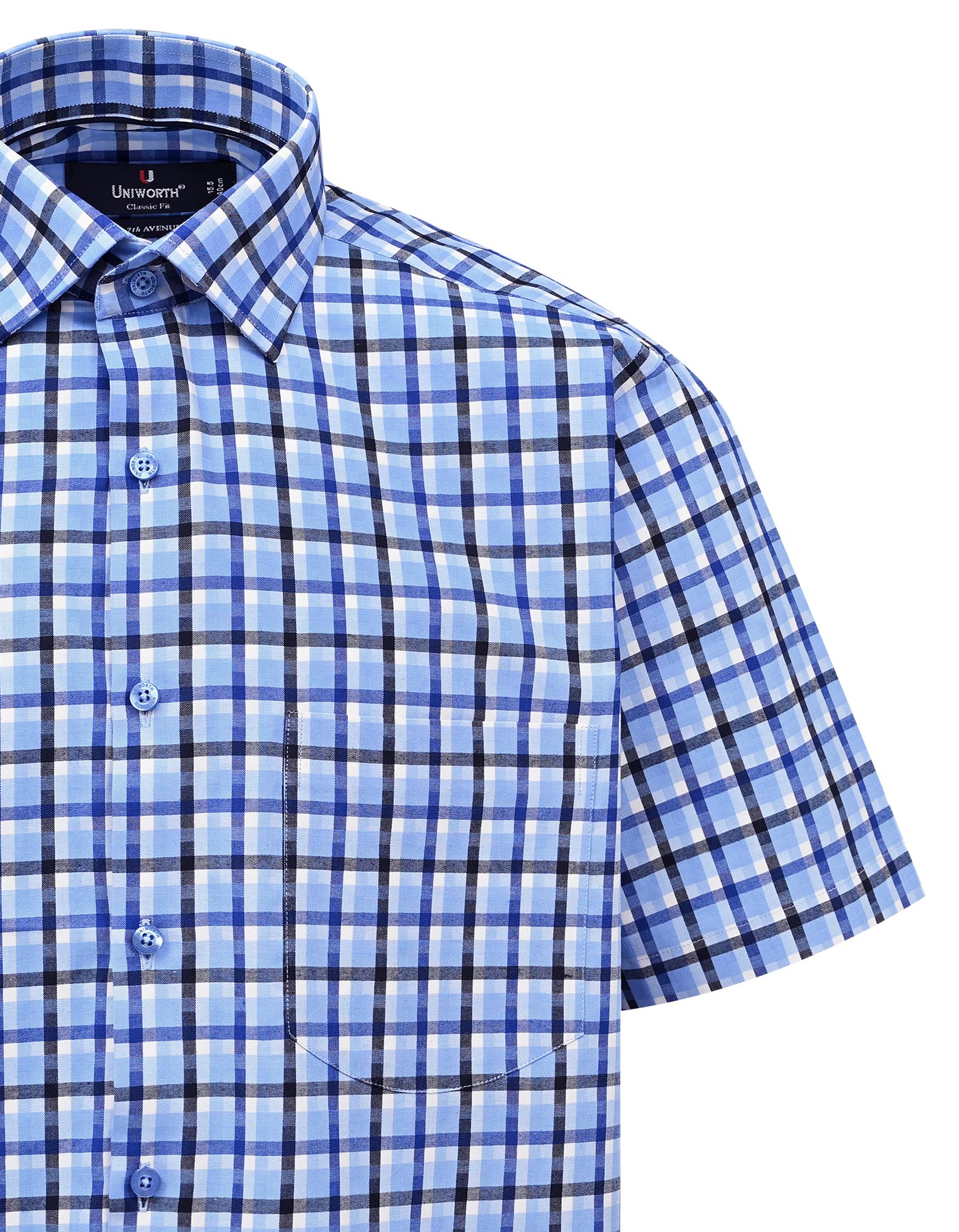 Check Blue Classic Fit Shirt FS1089RH-15.5