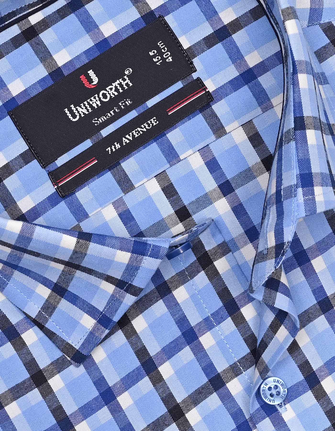 Check Blue Tailored Smart Fit Shirt FS1089SH-15