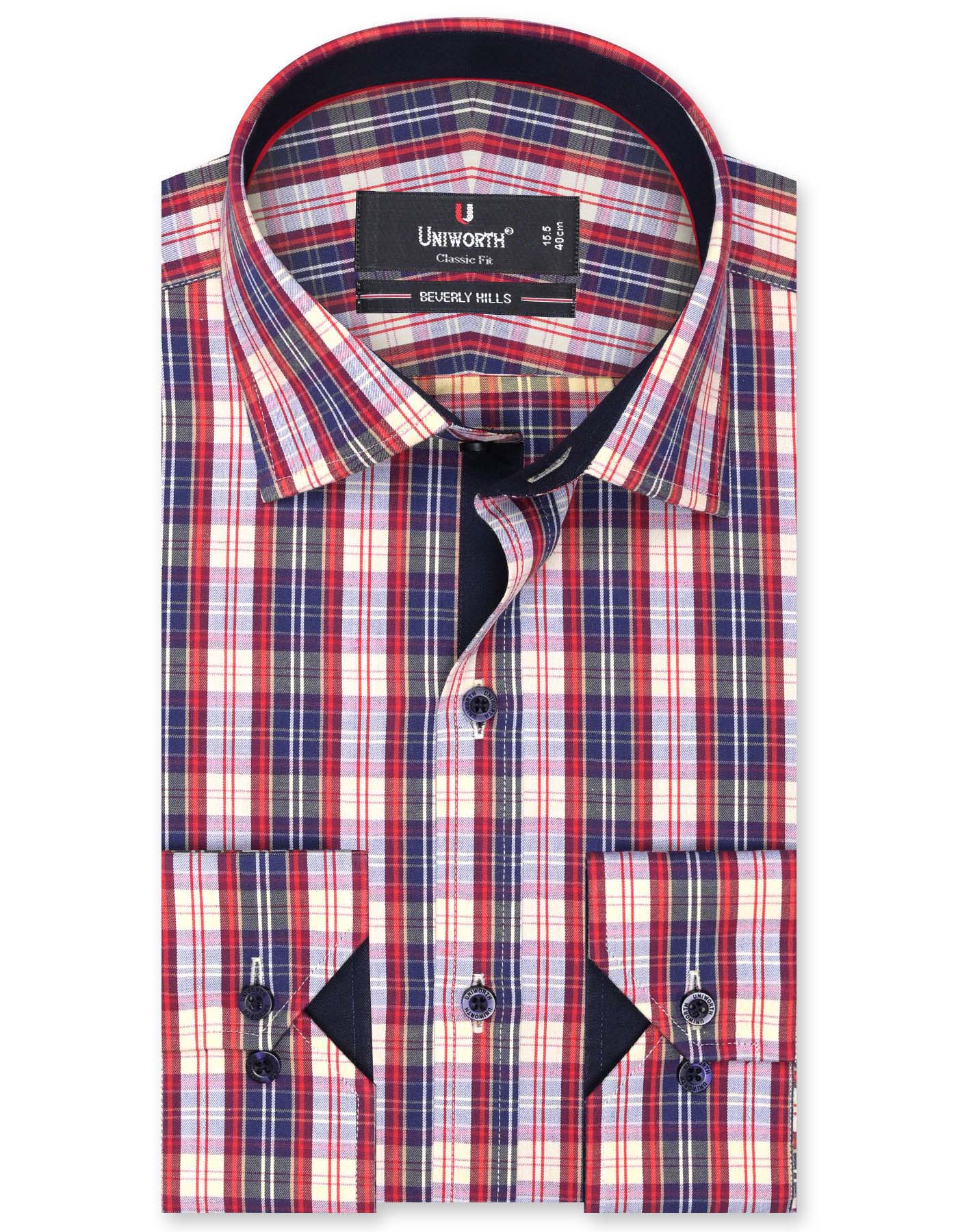 Check Yellow Classic Fit Shirt FS1092RF-14.5