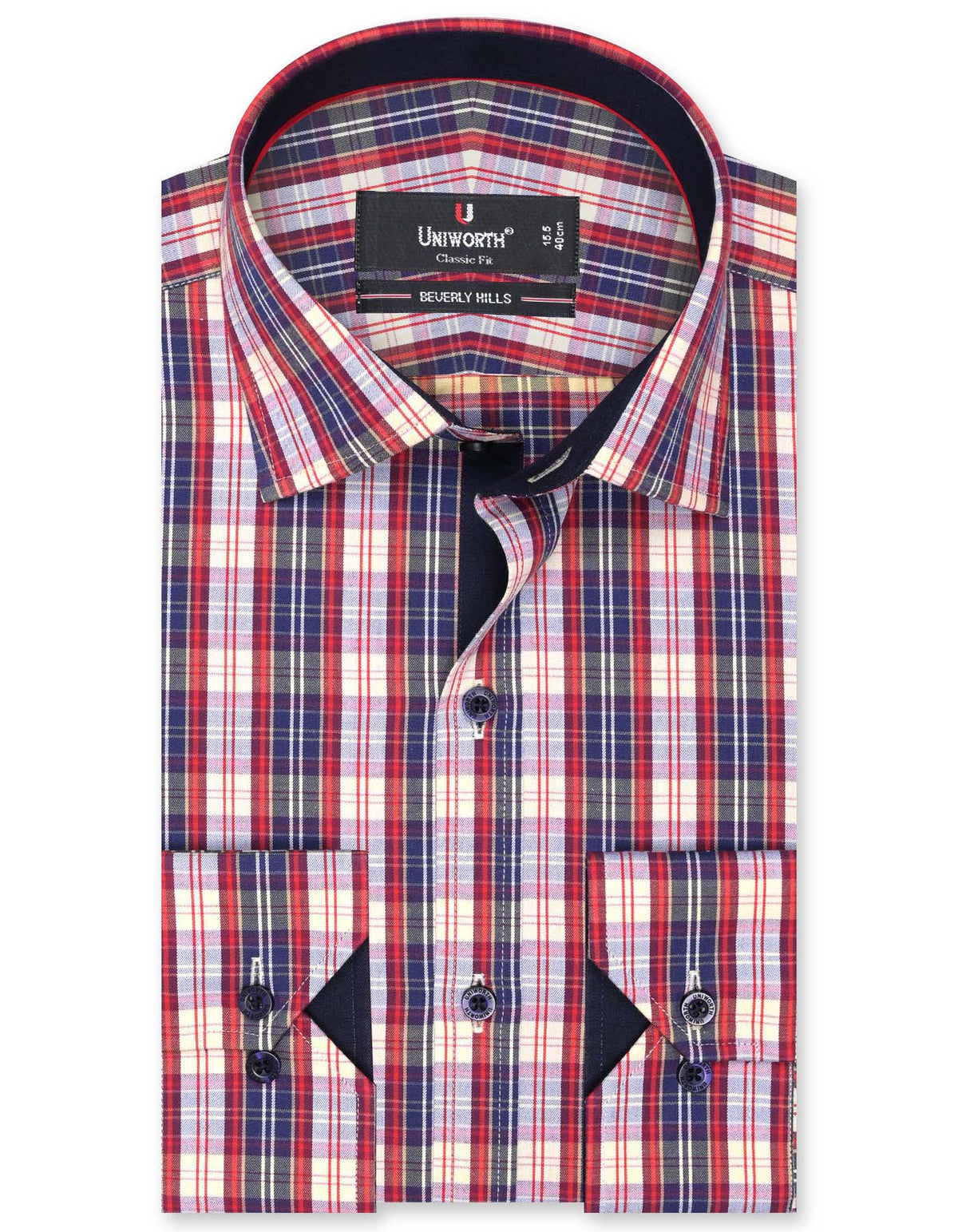 Check Yellow Classic Fit Shirt FS1092RF-14.5