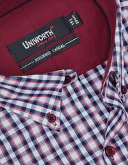 Check Navy Tailored Smart Fit Shirt FS1093SF-15