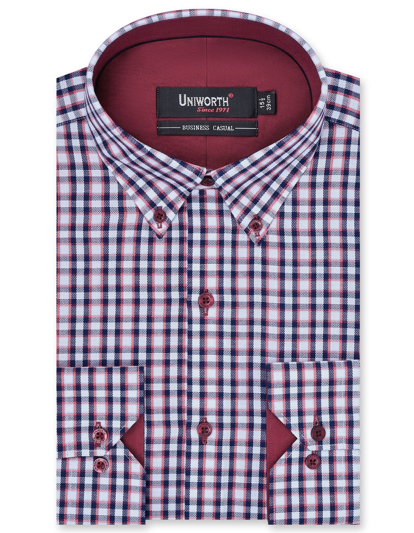 Check Navy Tailored Smart Fit Shirt FS1093SF-14.5