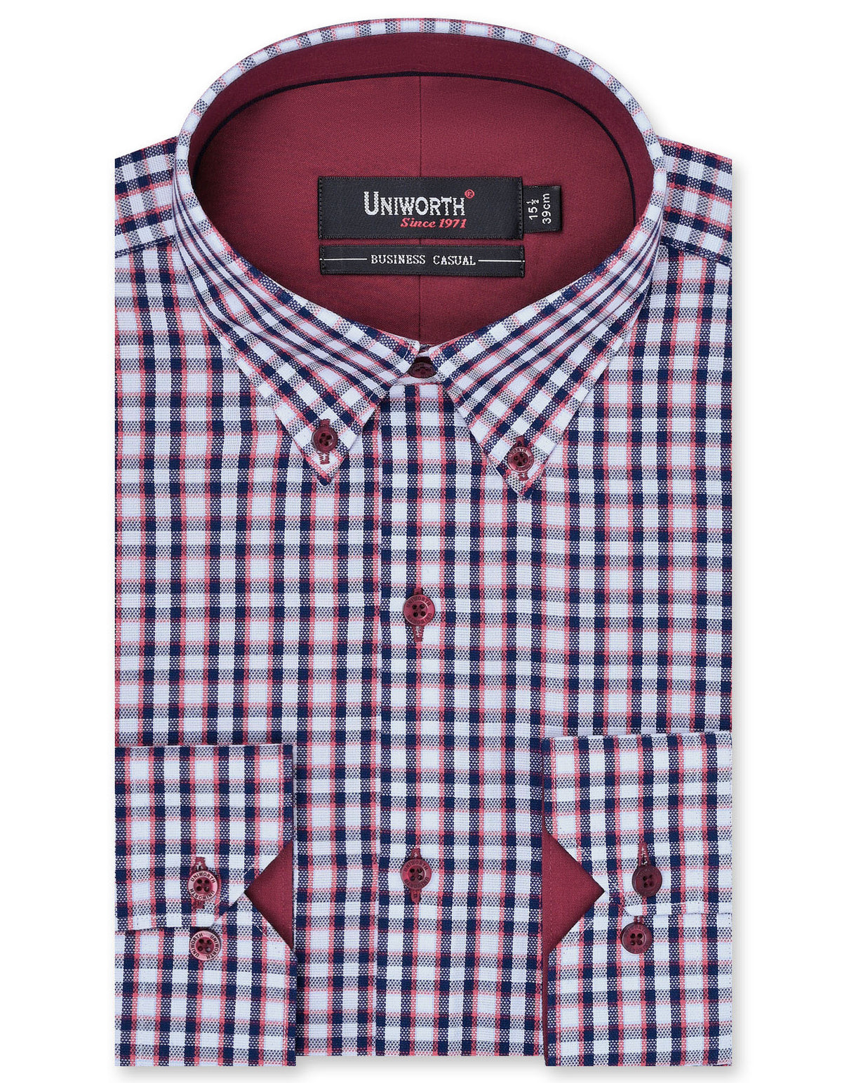 Check Navy Tailored Smart Fit Shirt FS1093SF-14.5