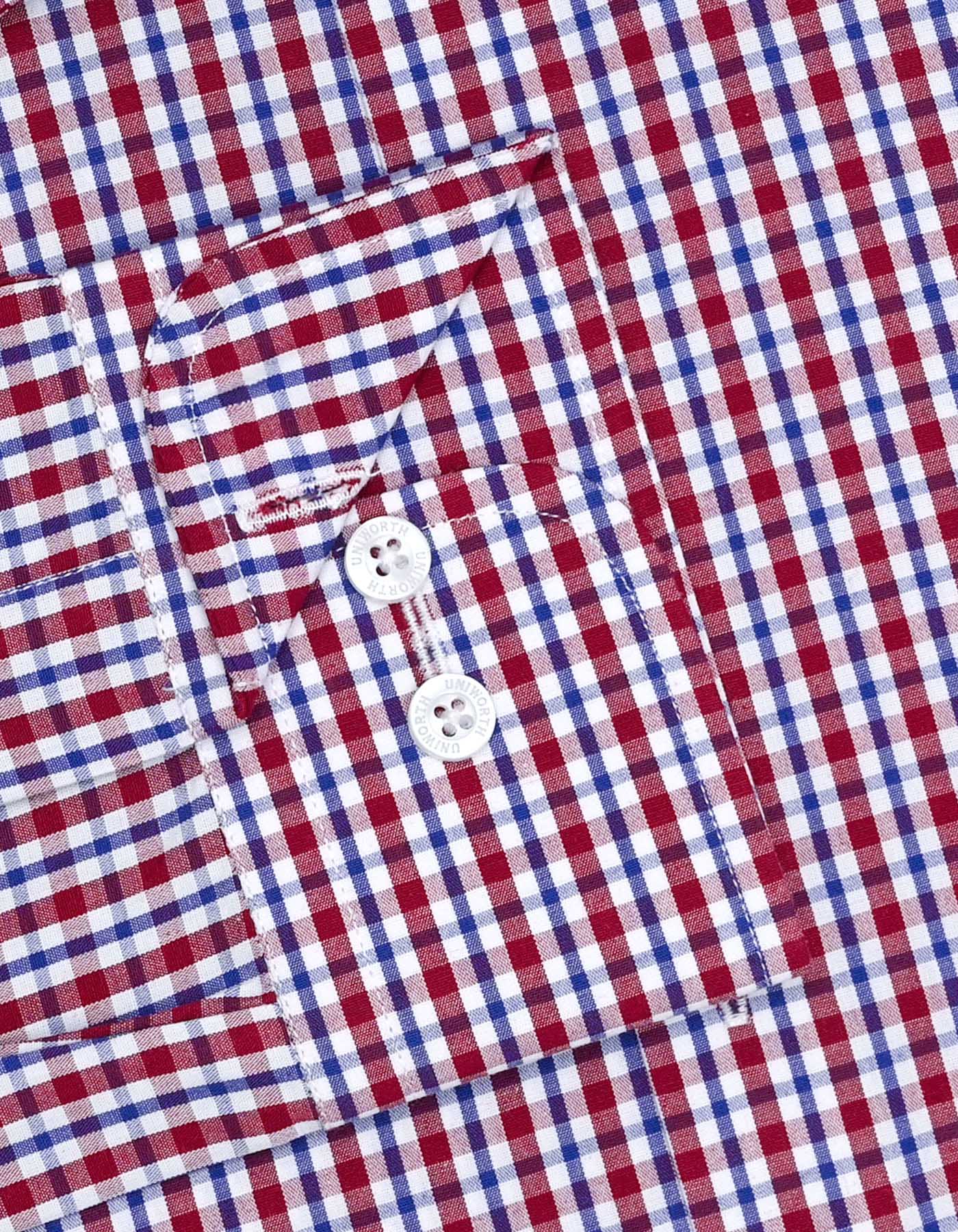 Check Maroon Tailored Smart Fit Shirt FS1097SF-15.5