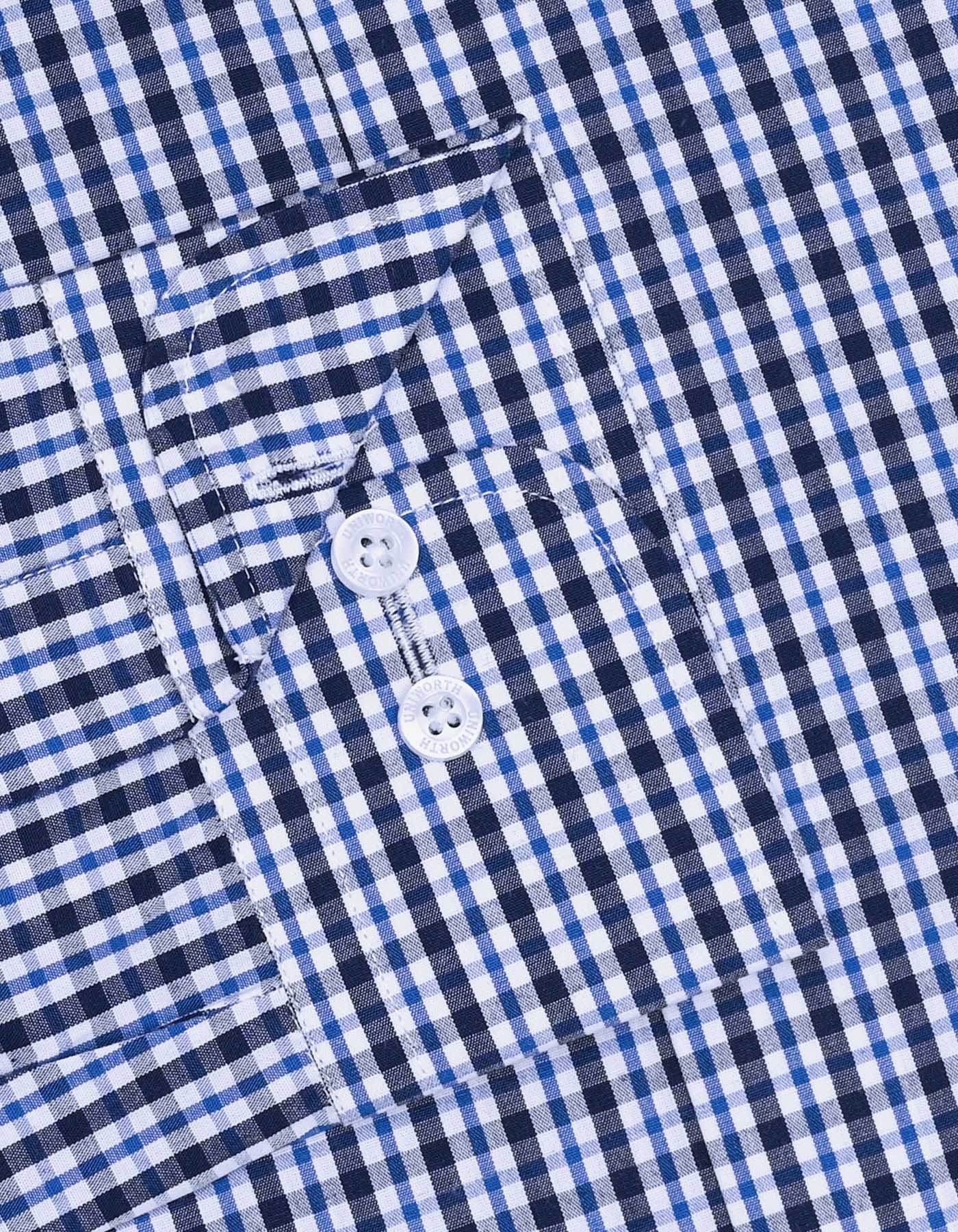 Check Navy Tailored Smart Fit Shirt FS1098-1SF-15.5