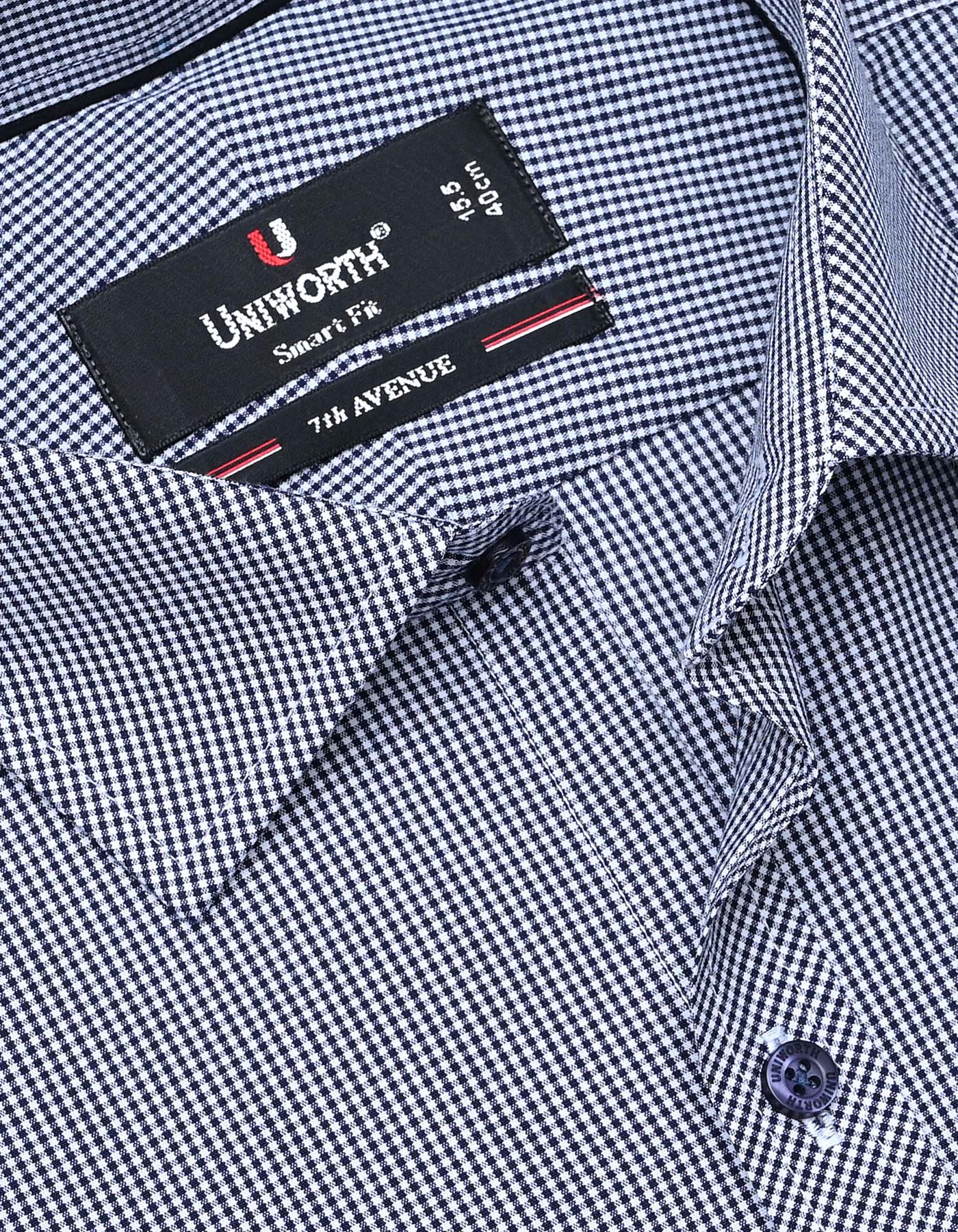 Check Navy Tailored Smart Fit Shirt FS1104SF-15