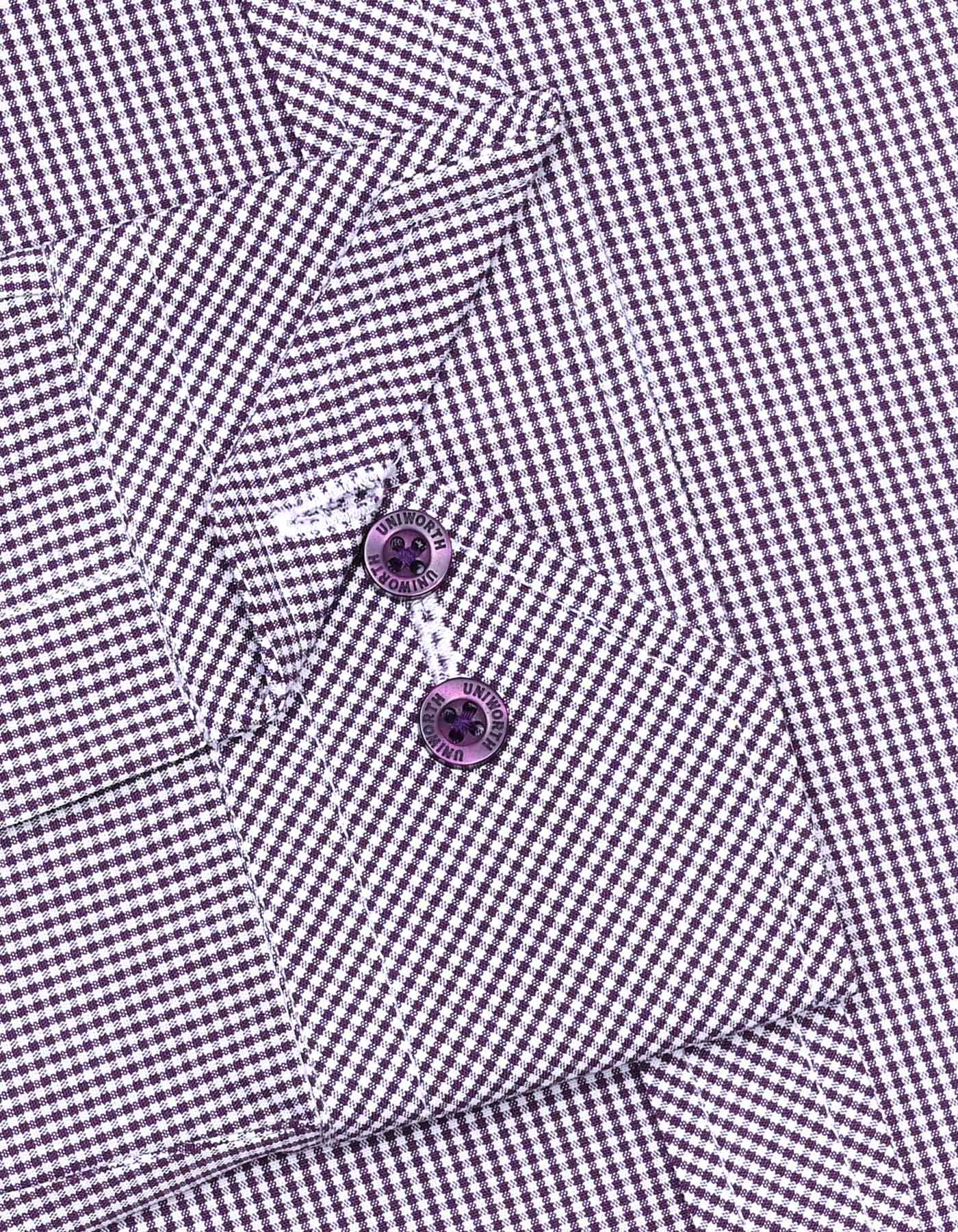 Check Purple Classic Fit Shirt FS1105RF-15.5