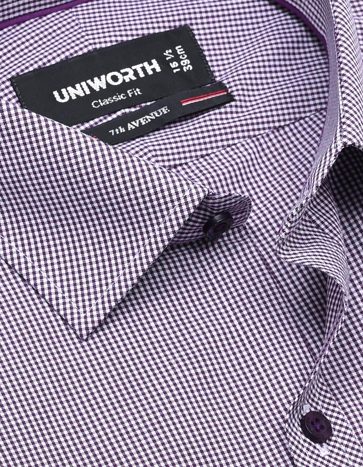 Check Purple Classic Fit Shirt FS1105RF-15