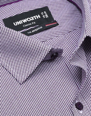 Check Purple Classic Fit Shirt FS1105RF-15